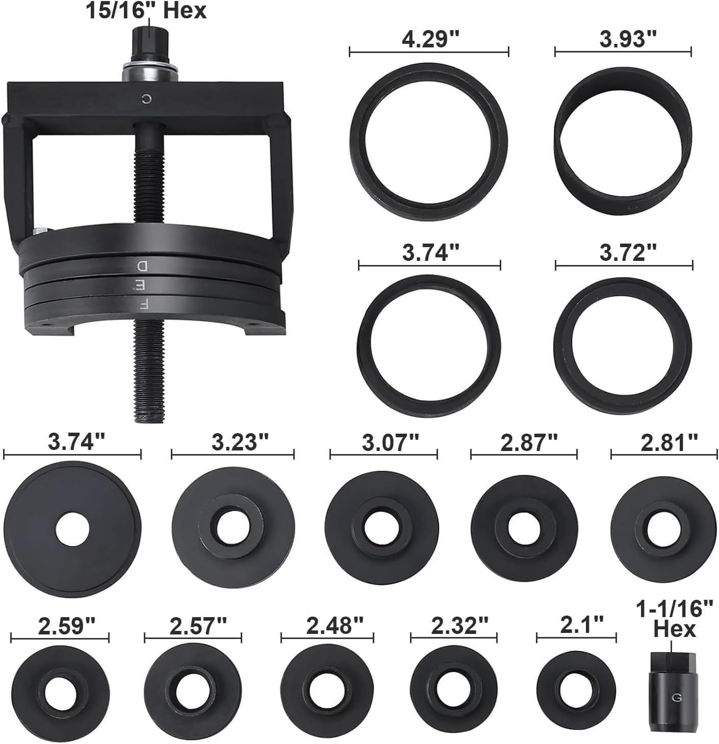 FreeTec Master Wheel Bearing Removal Tool, Hub Tool Set Blue