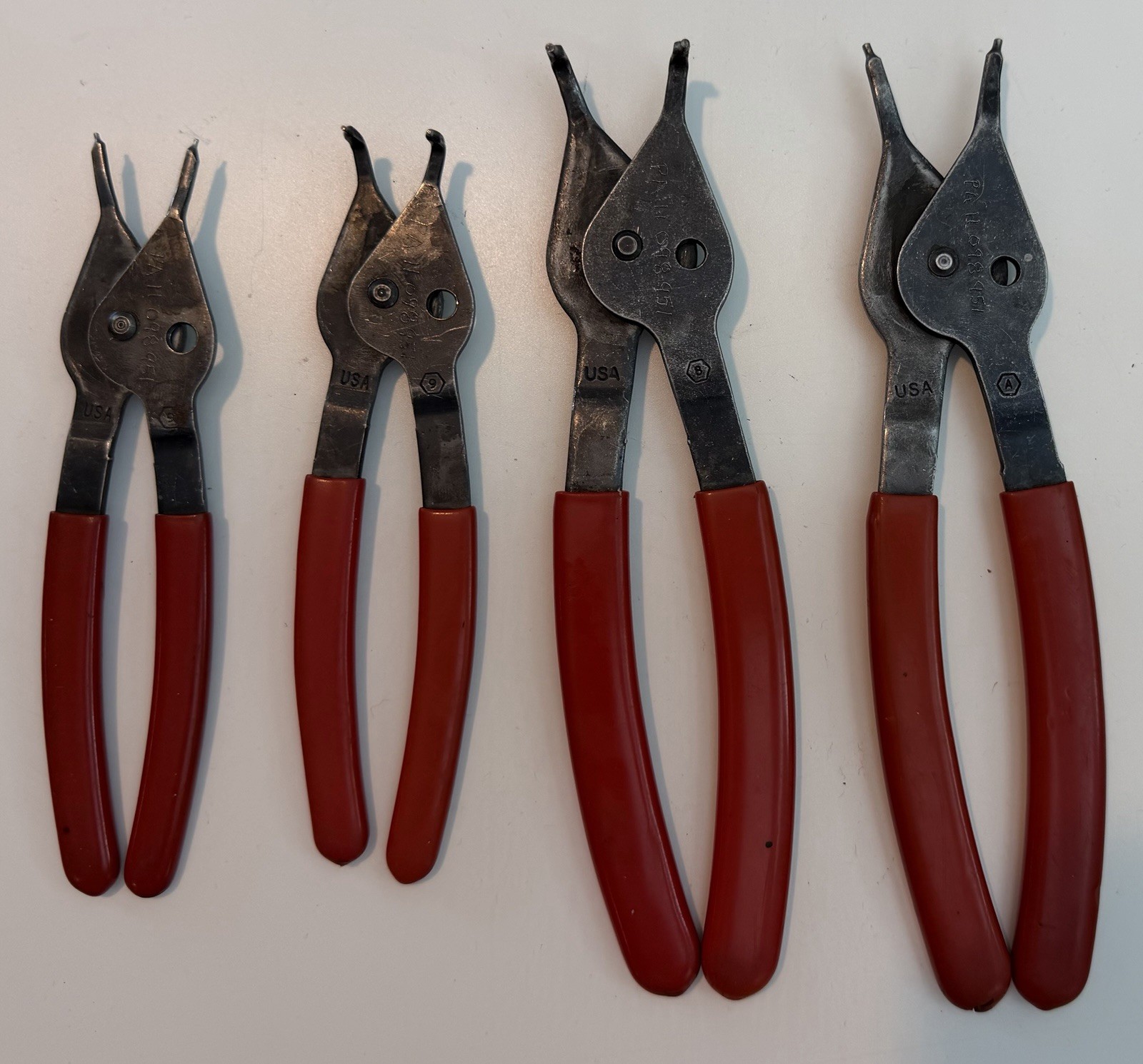 Blue Point Snap Ring Pliers Set of 4 PR 12A, PR 34A, PR 129A, PR 349A CLEAN