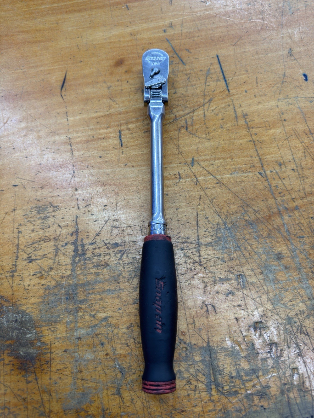 Snap-On Tools FHLX80B 3/8 Dr Soft Grip Long Locking Head Ratchet RED