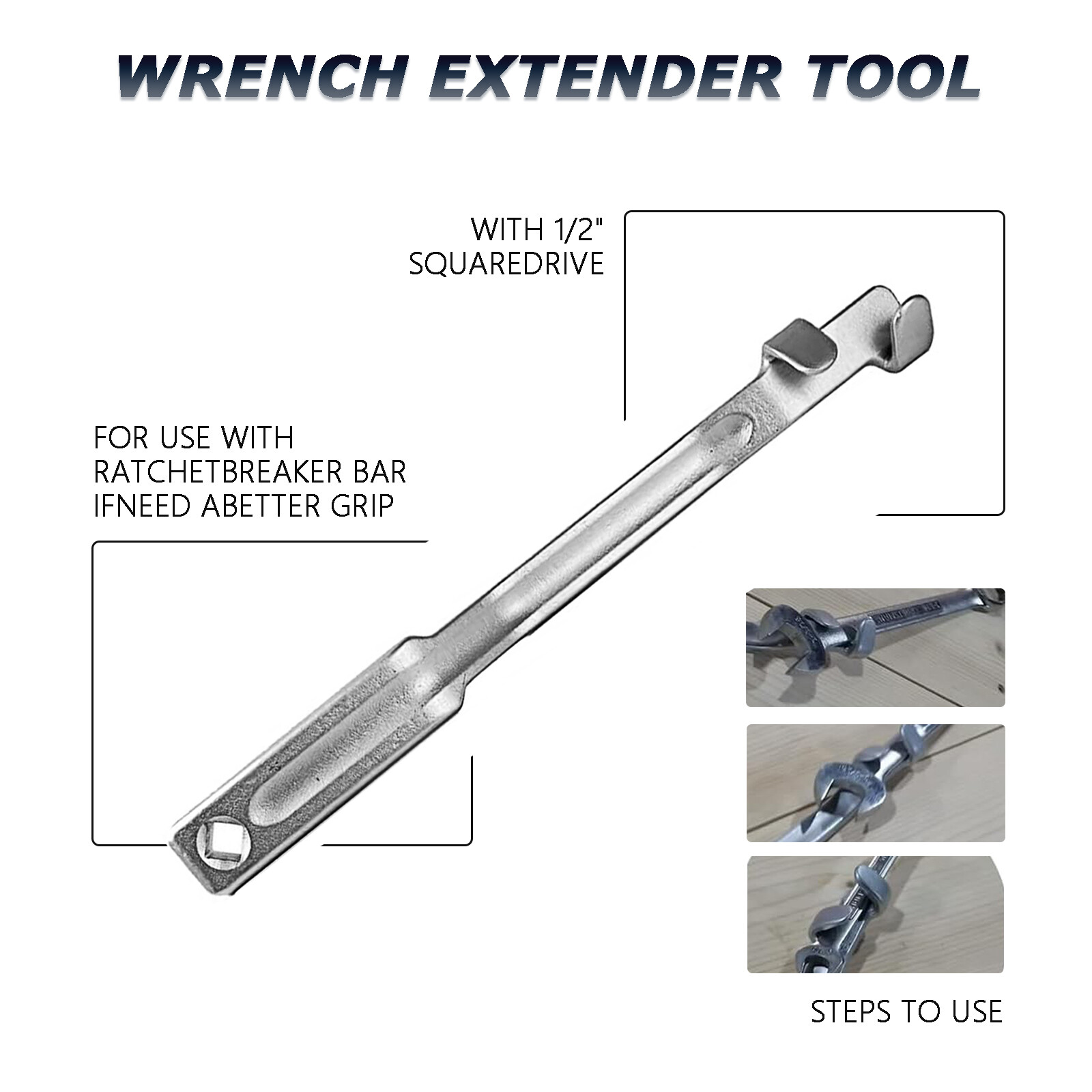 Universal Wrench Extender Tool Bar – Extra Long Torque Adaptor Wrench Extension