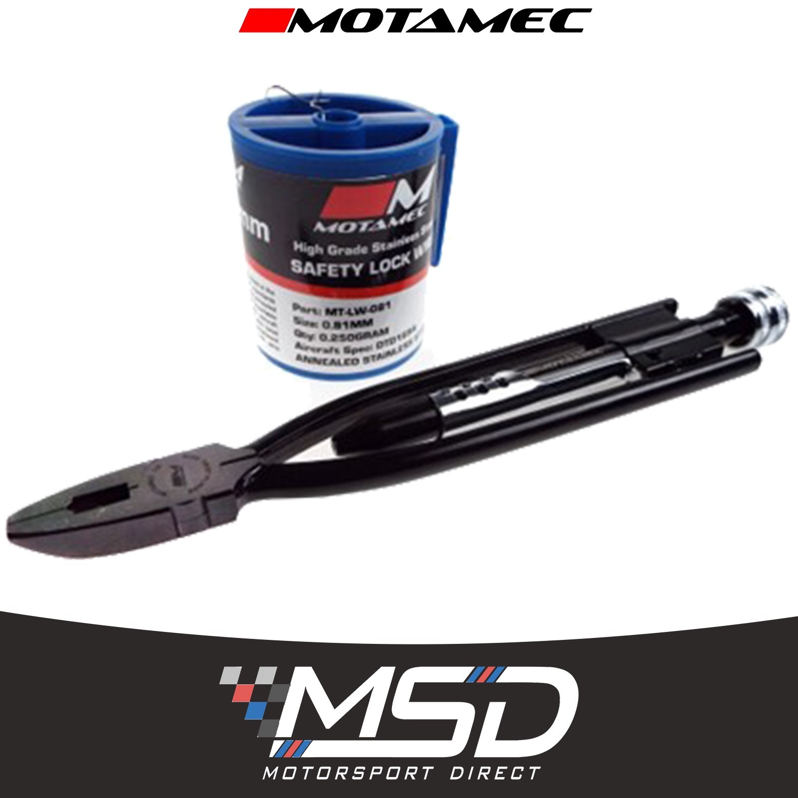Motamec 9 Inch Safety Lock Wire Twisting Pliers & 0.81mm Lock Wire Set