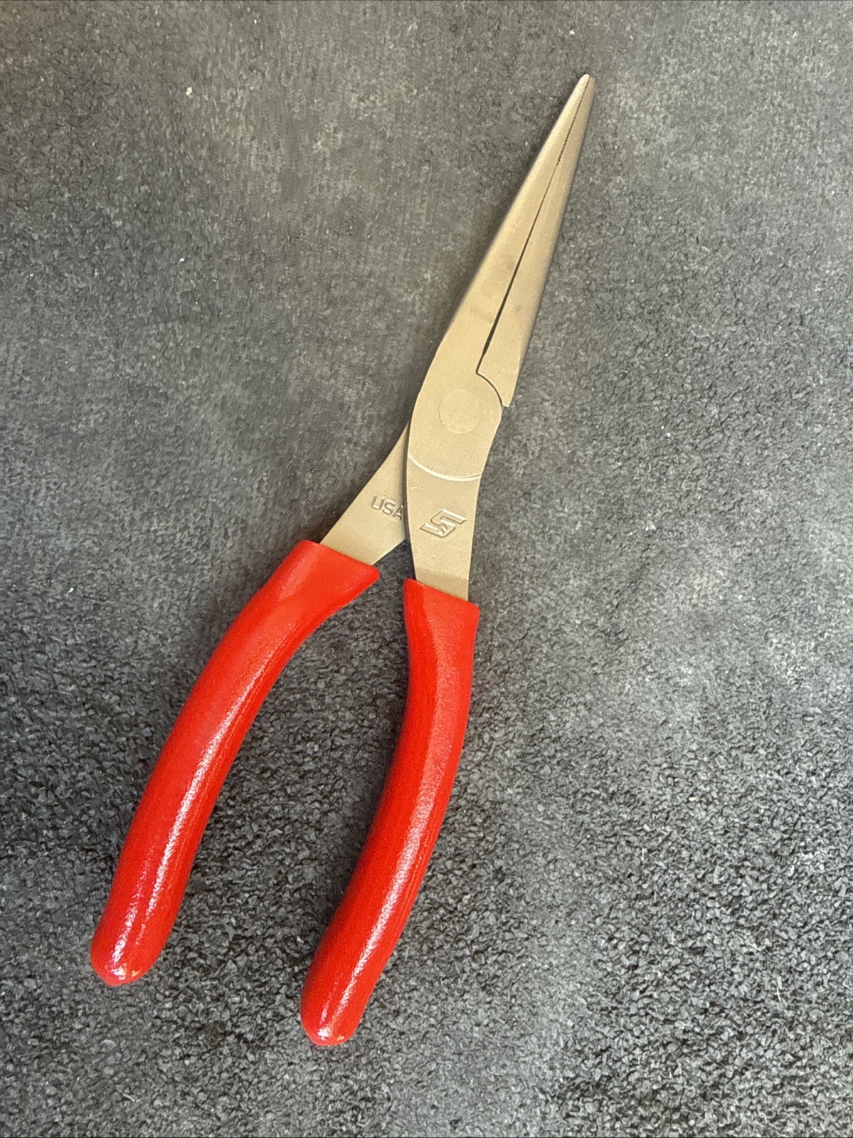 For Snap-on Tools NEW 97ACF 9″in. RED Soft Grip Rounded Jaw Needle Nose Pliers