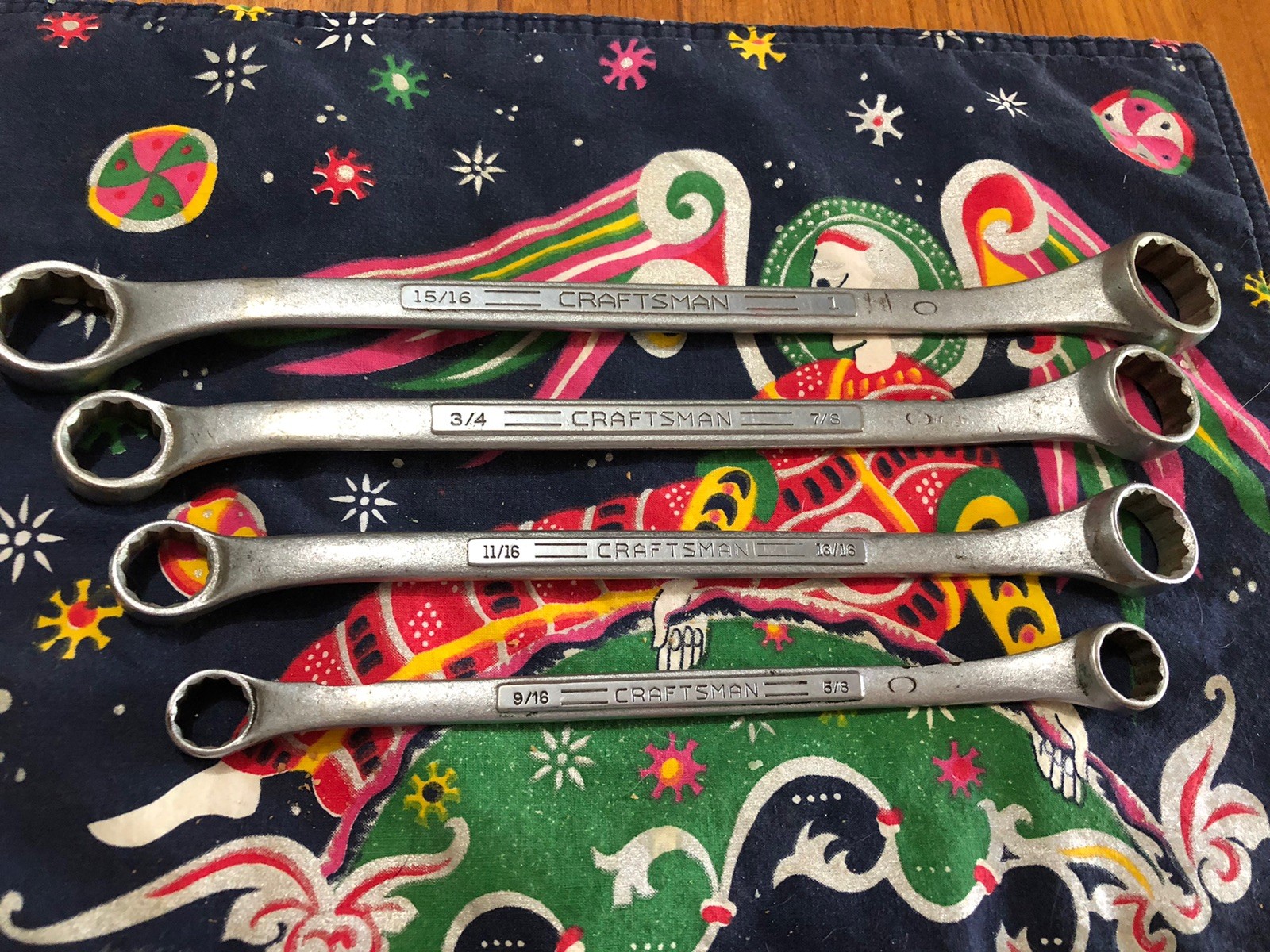 Vintage CRAFTSMAN DOUBLE BOX END OFFSET WRENCHES Four SAE Various Sizes
