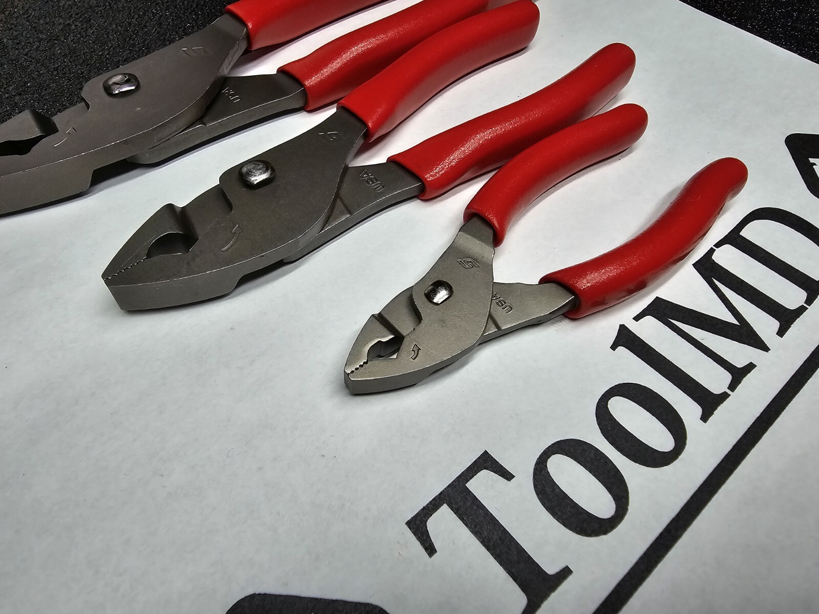 Snap-on Tools USA RED 3pc Talon Soft Grip FlankJaw Slip-Joint Plier Set HJ44BCF