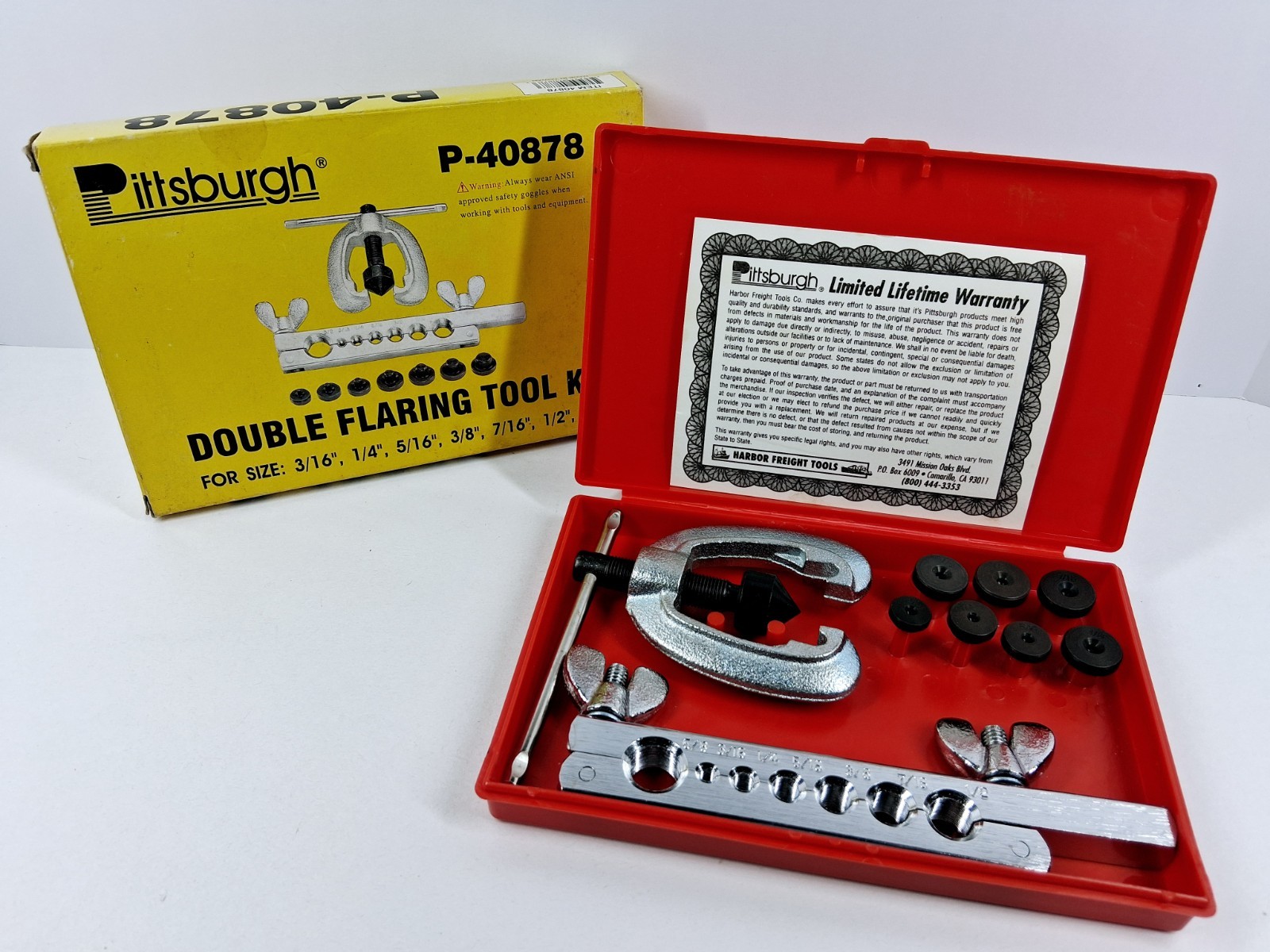 Double Flaring Tool Kit Adapters: 3/16, 1/4, 5/16, 3/8, 7/16, 1/2 P-40878 READ