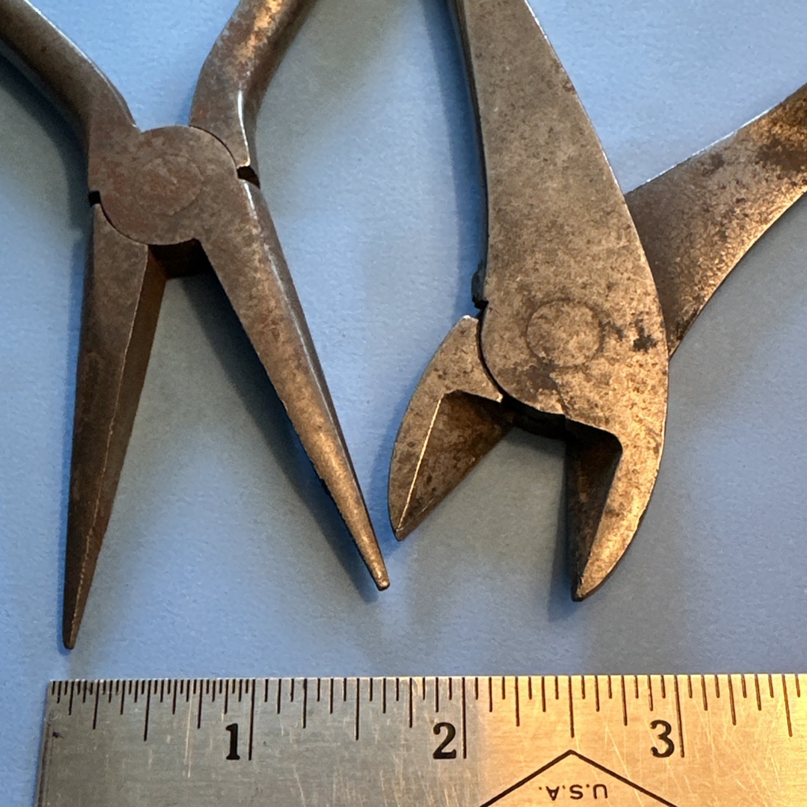 Pair Vintage Snap On Vacuum Grip #386 Diagonal Cutter & No 96 Needle Nose Pliers