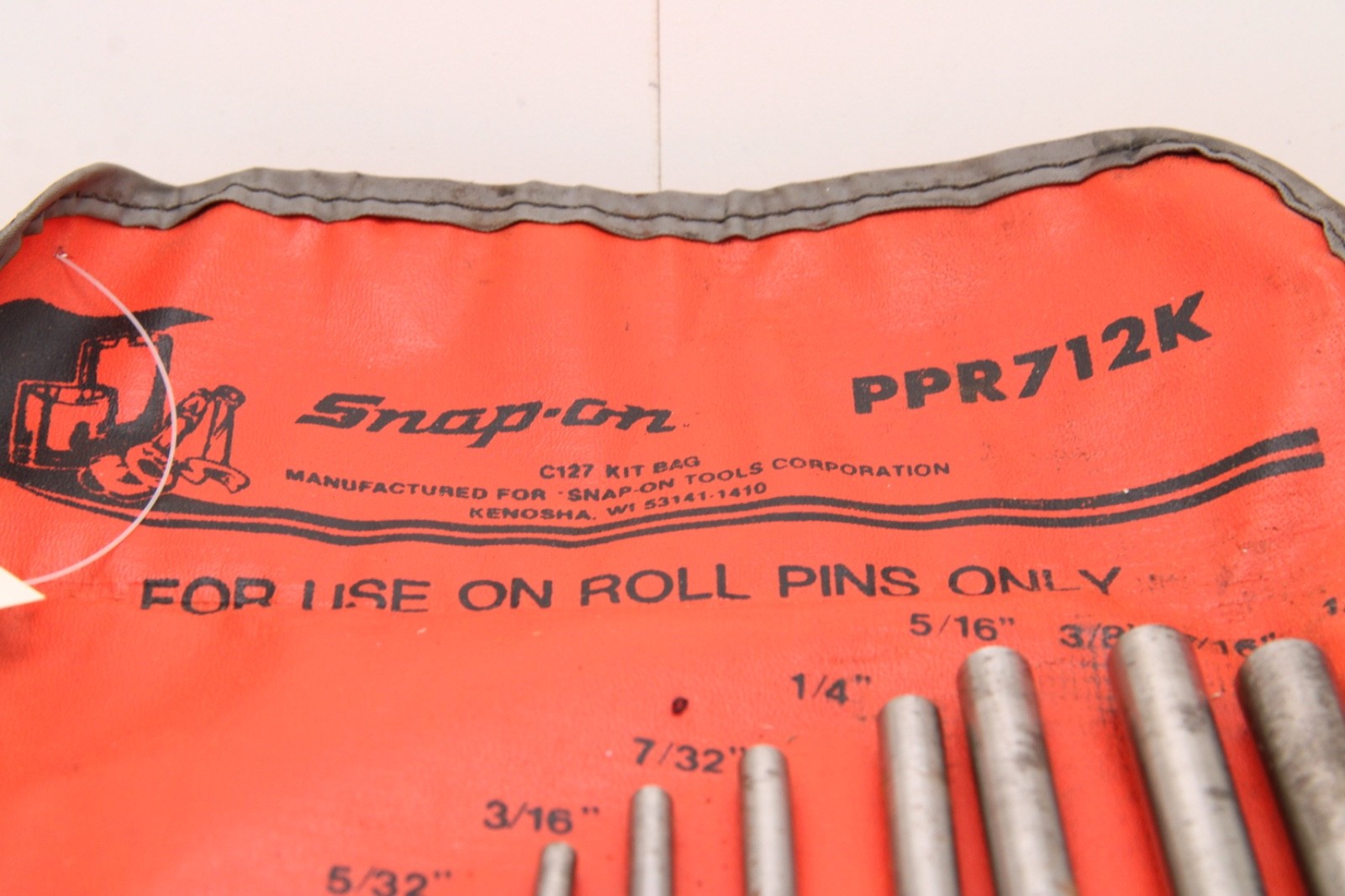 Snap-On PPR712K 1/16″ – 1/2″ 12 Piece Roll Pin Punch Set COMPLETE