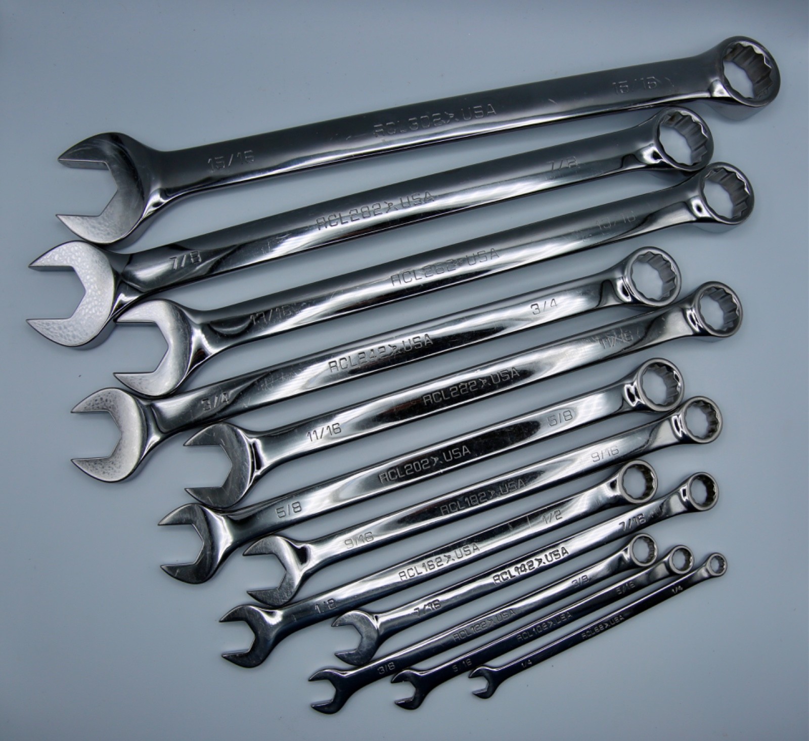Matco Tools RCL Series 12-Piece SAE 12-Point Long Pattern Combination Wrench Set