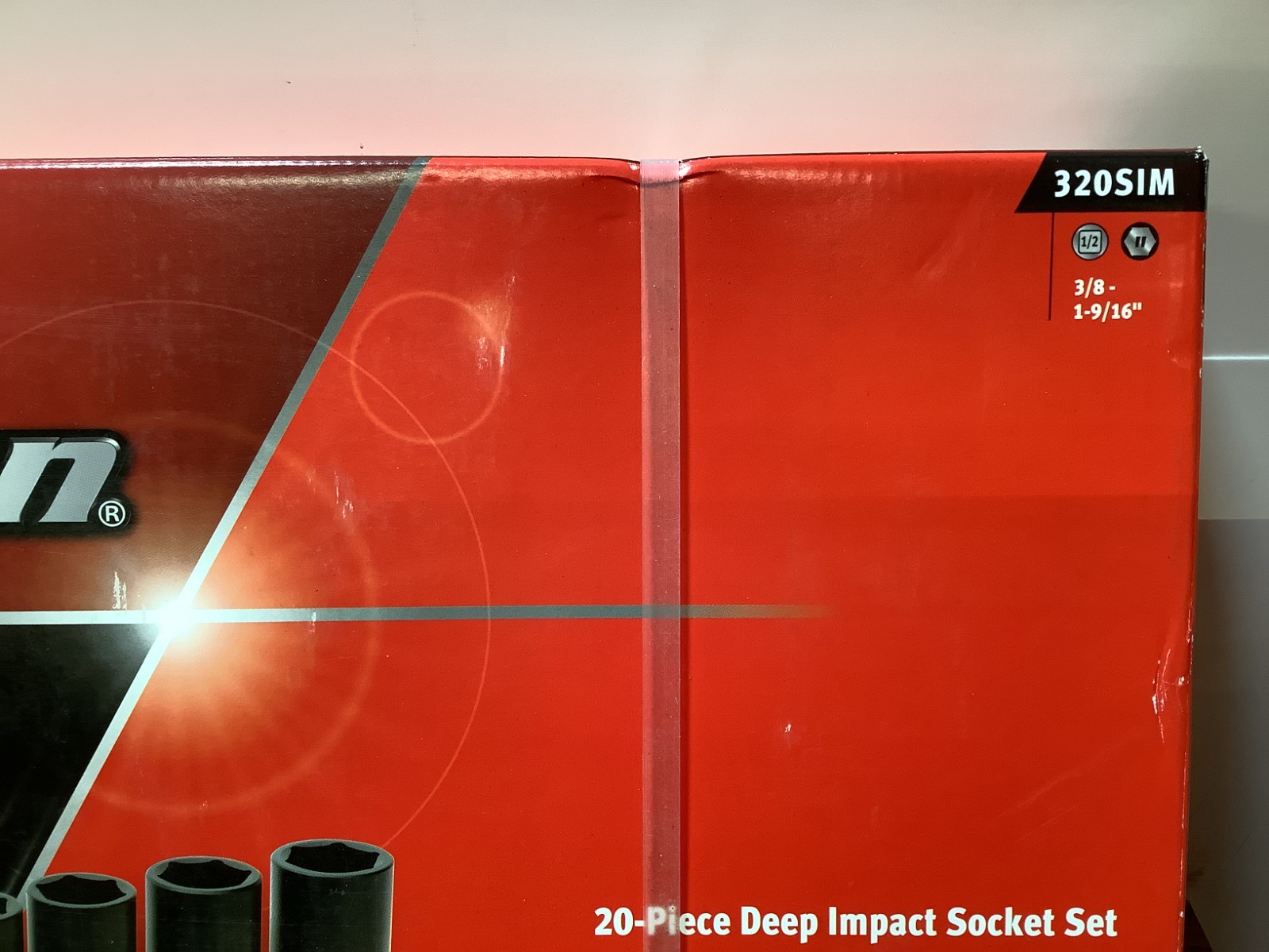 New Snap-on 1/2″ Drive 320SIM 20pc Deep Impact Socket Set 3/8″ Thru 1 9/16″