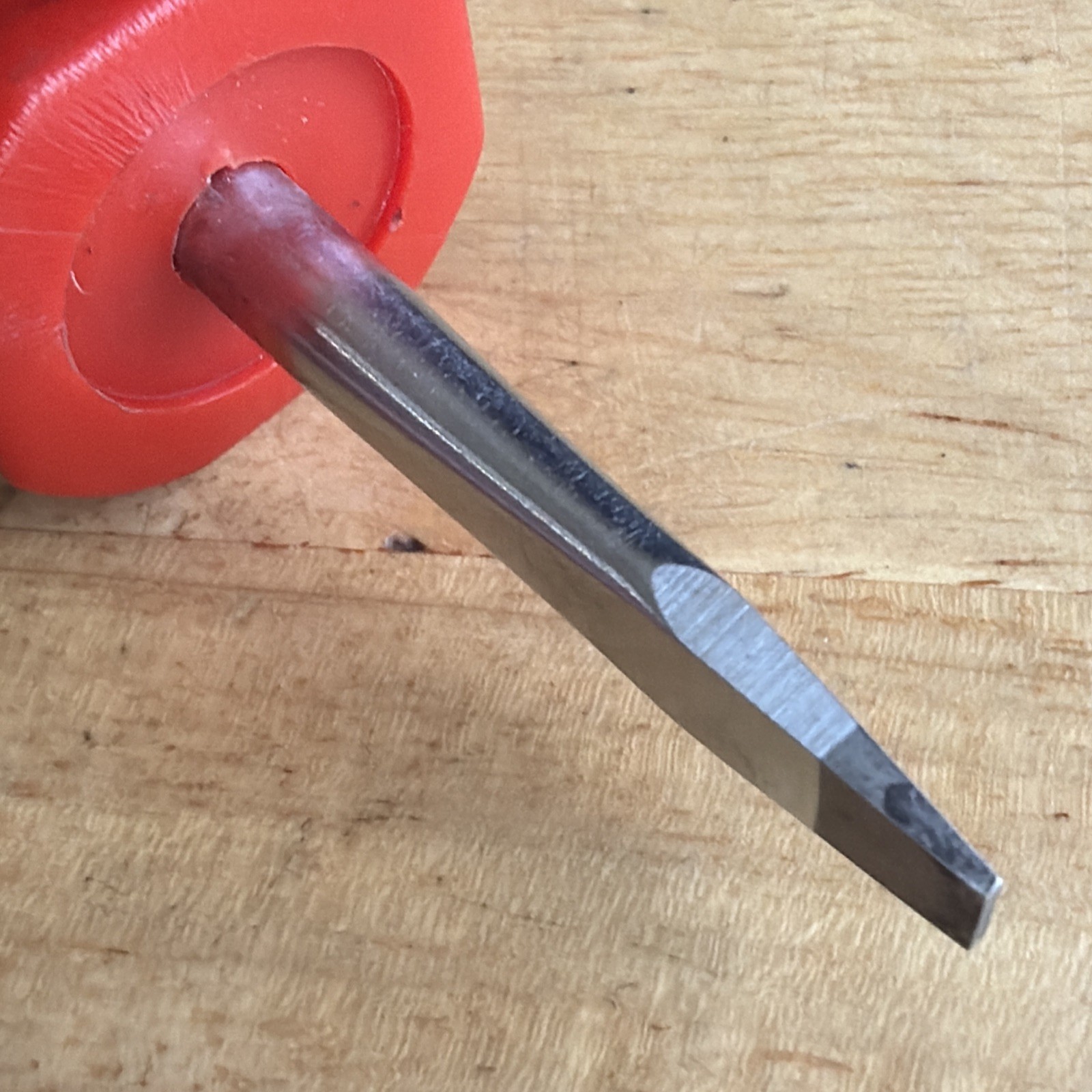 Snap On Tools 1/4″ Flat Slotted Stubby Short Screwdriver Red SDD1 USA READ!