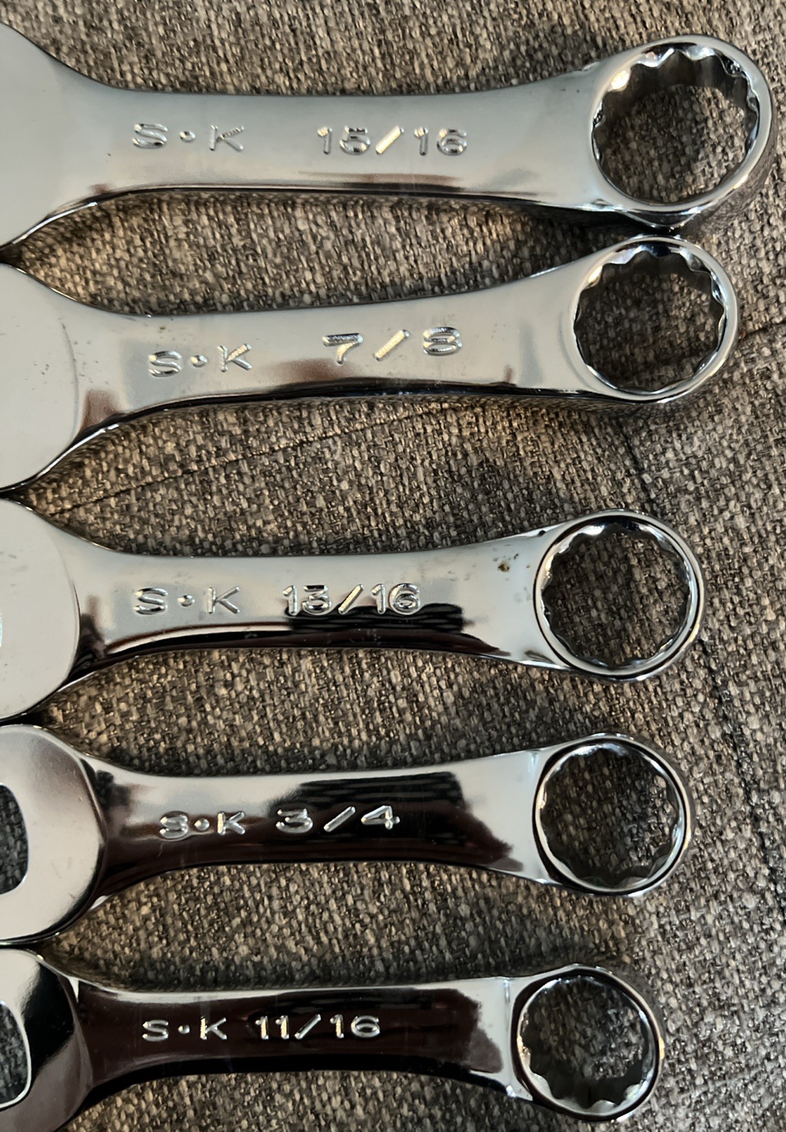 S & K 10 Pc Stubby Combo Wrench Set 3/8″-15 /16″ 12Pt Offset 88030