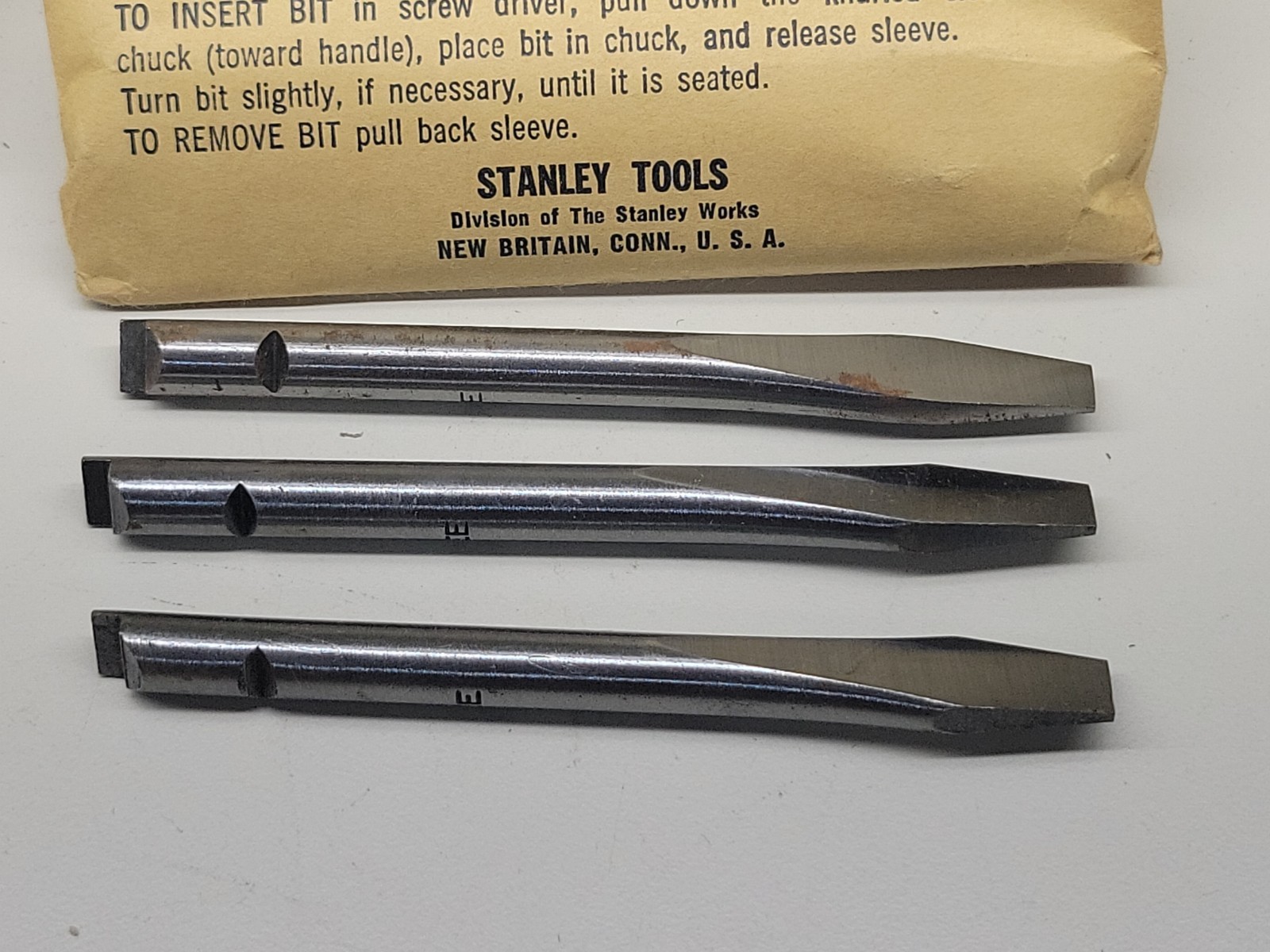 Stanley Yankee 31 31A 131 68-131 Millers Falls 62A Flat Tip Bit Set 3110 NOS USA