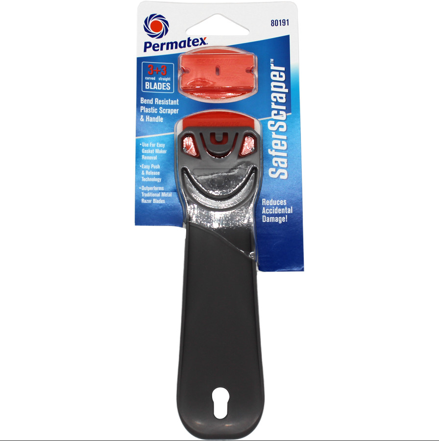 Permatex 80191 Safer Scraper Plastic Scraper and Long Handle Reduces Damage