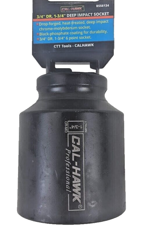 3/4″ DR. X 1-3/4″ DEEP IMPACT SOCKET 6-POINT SKT 78Mm Length CR-MO MATERIAL