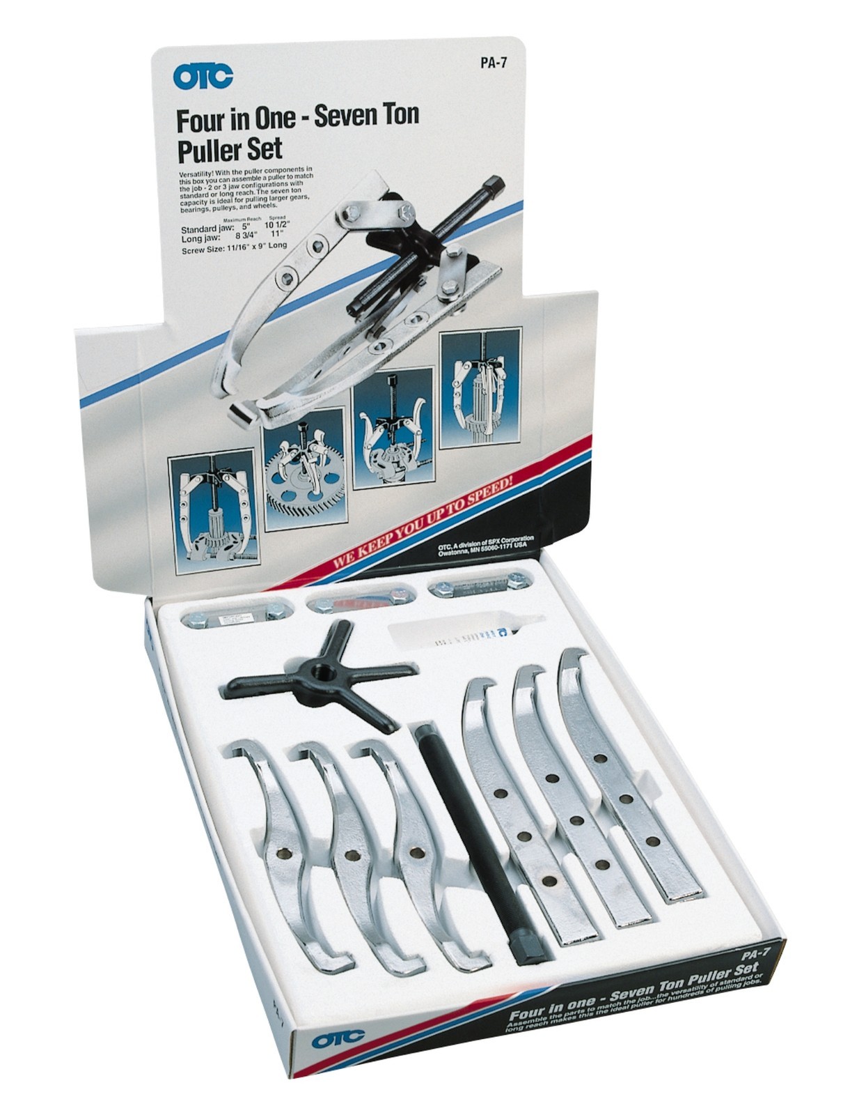 OTC PA-7 Puller Set 10 1/2 in–11 in Jaw Spread,8 3/4 in Jaw Reach Made In USA