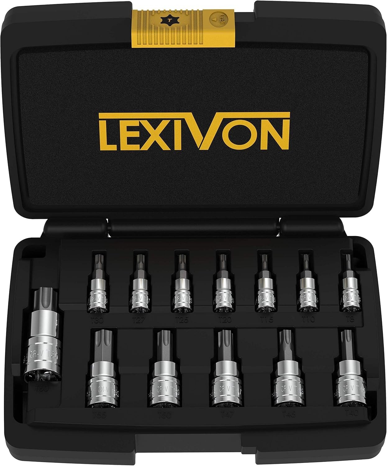 Torx Bit Socket Set 13-Piece Alloy Steel Chrome Vanadium for Automotive, DIY
