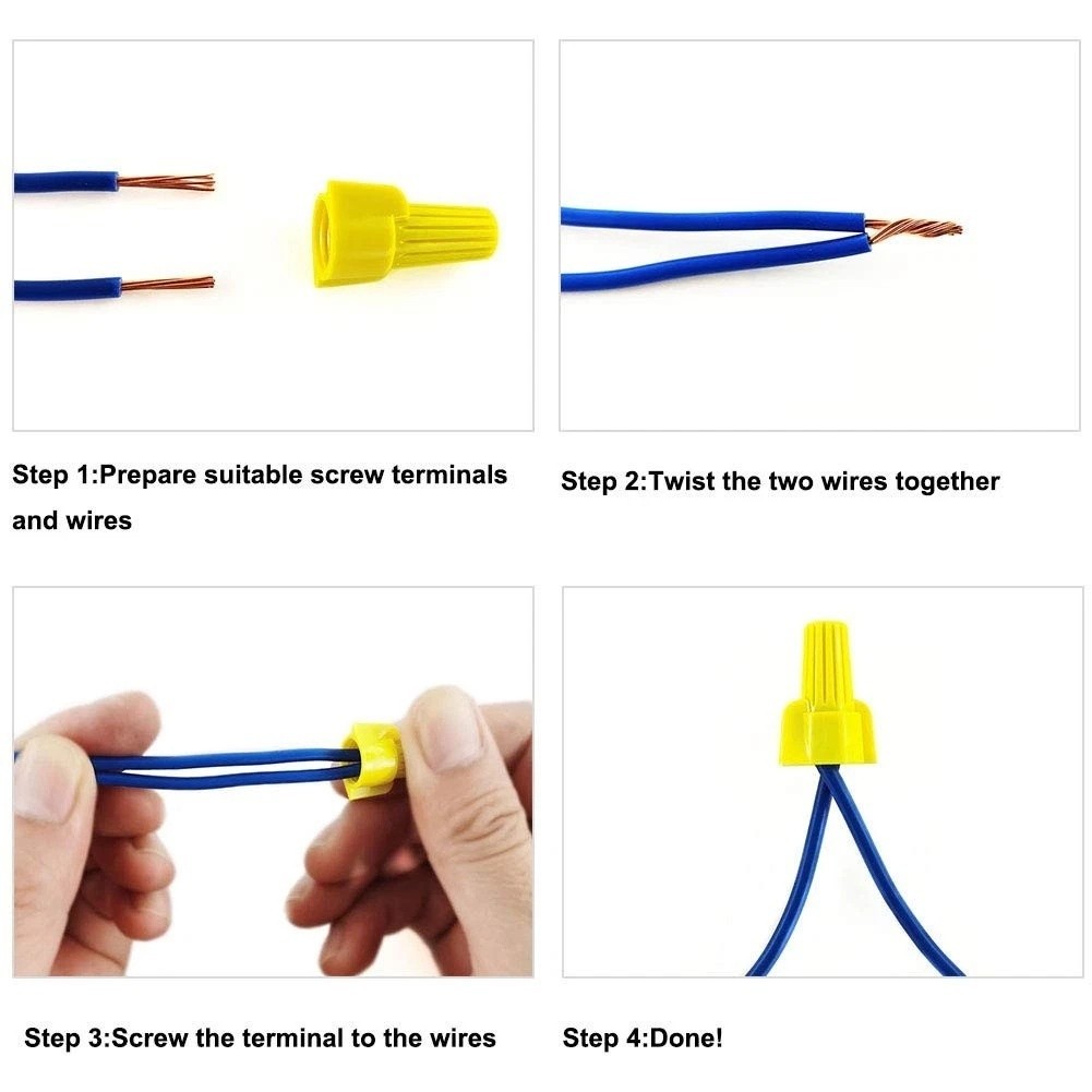 50 Pieces Spiral Terminal Nut Connectors Wire Electrical Connection Set
