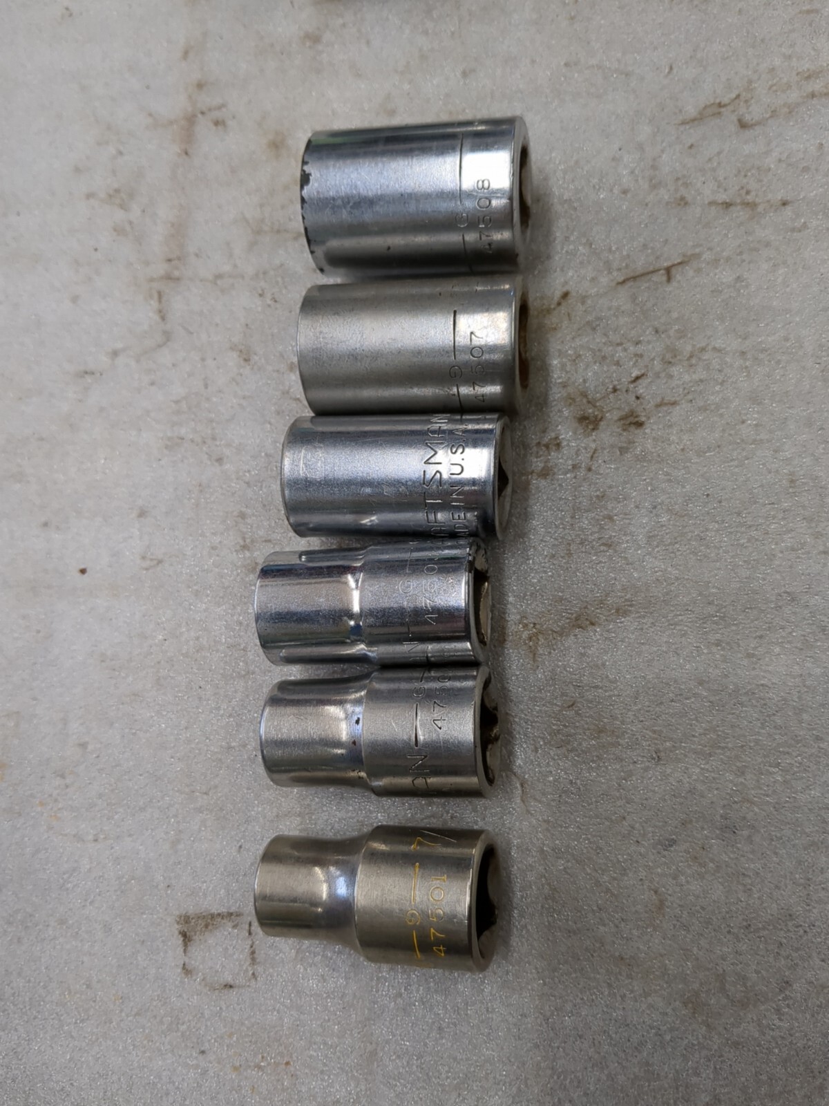 Craftsman USA V VV G 11pc. 1/2dr. 12pt. Socket Set. 7/16 Thru 1-1/16