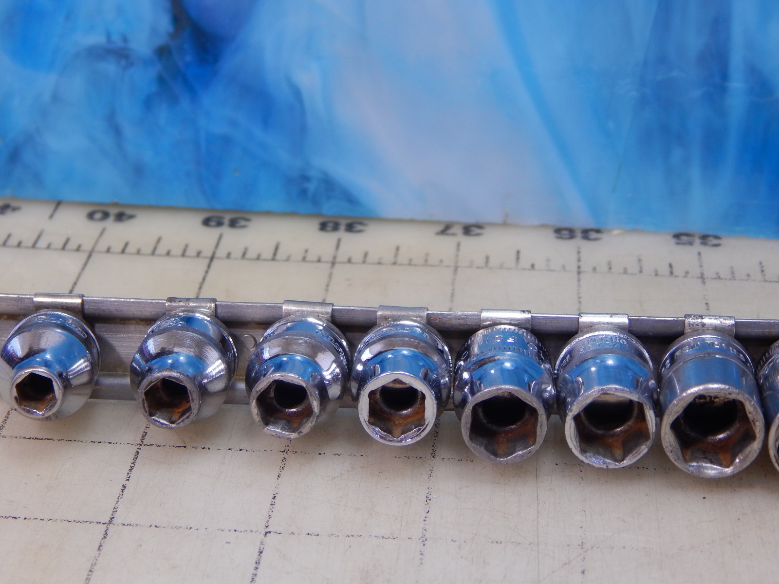 Snapon socket set 3/8″ dr. FSM series, Metric 6 point W/ A269 Rail, 6-14, 16-18