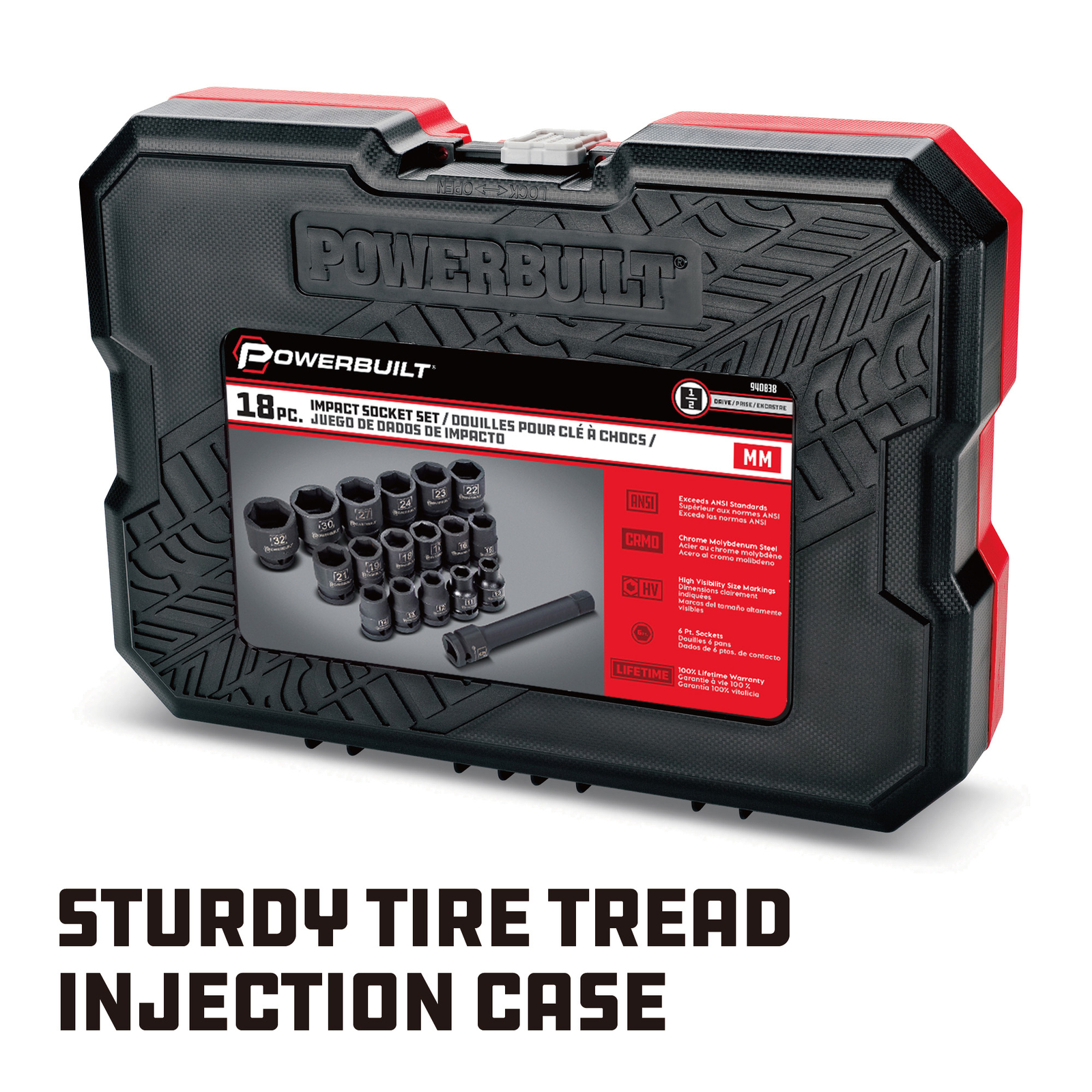 Powerbuilt 18 Piece 1/2 Inch Drive 6 Point Metric Impact Socket Set – 940838