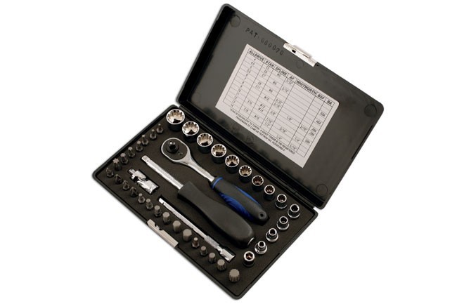 40 Piece Alldrive Socket & Bit Set 1/4″D Laser 3568