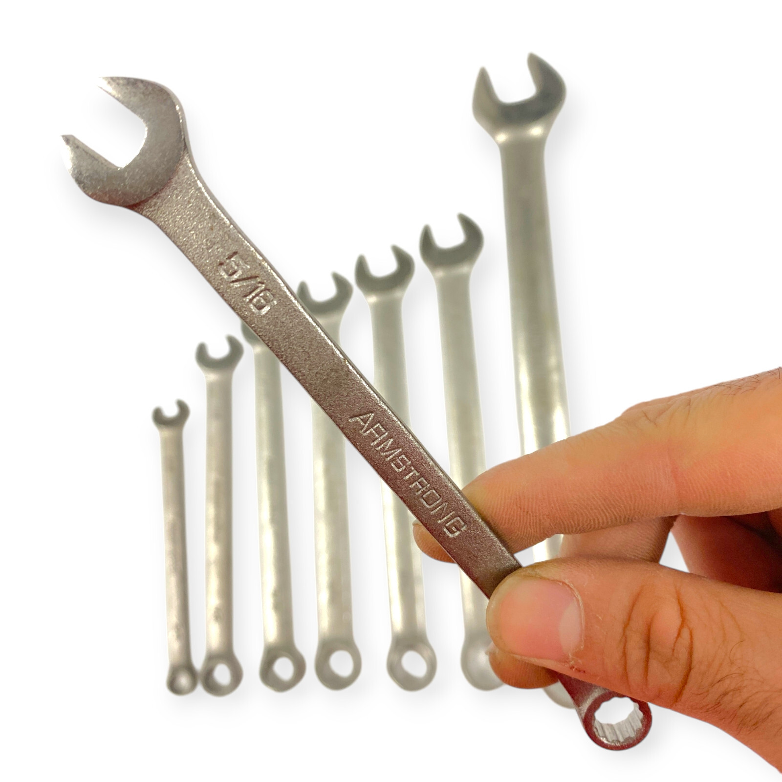Armstrong 29-344 5/16 in to 1 1/8 in Combination Wrench Set, 8 Pcs, Made in USA