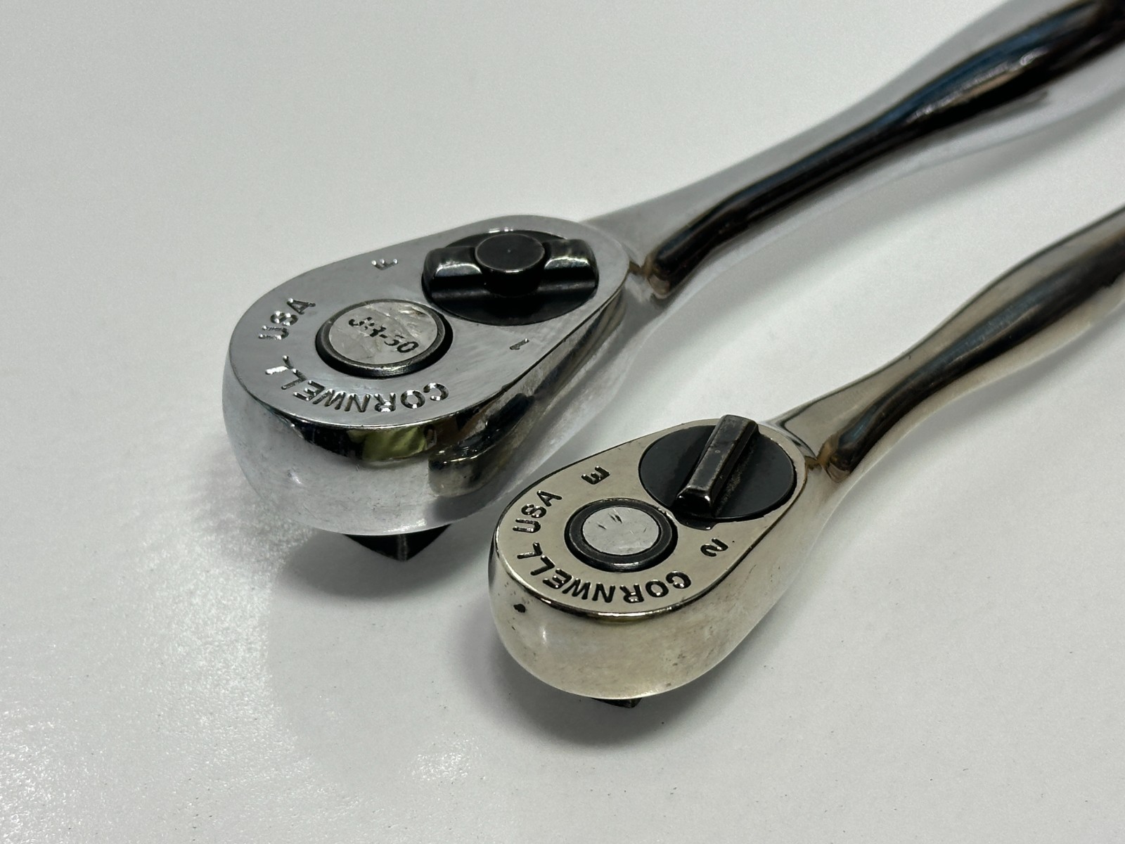Cornwell Tools USA 2pc 3/8” Drive & 1/4” Drive Chrome Ratchet Set Pair