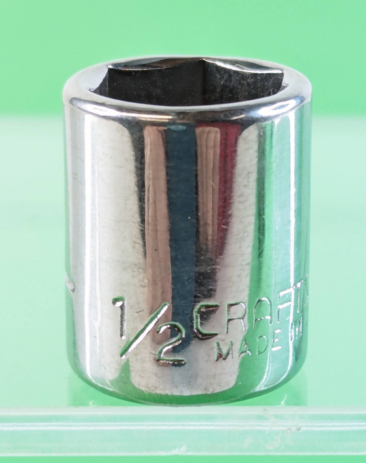 Craftsman USA 1/4in Drive 1/2 SAE Socket 6 Point Shallow Chrome Vintage 43499