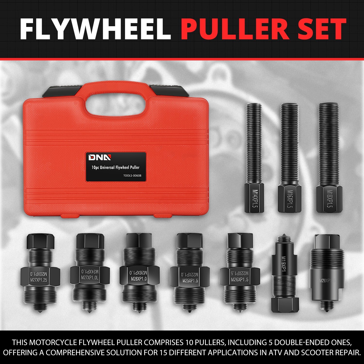 For Yamaha Honda Suzuki Kawasaki Ducati Motorcycle Flywheel Puller Set w/ Case