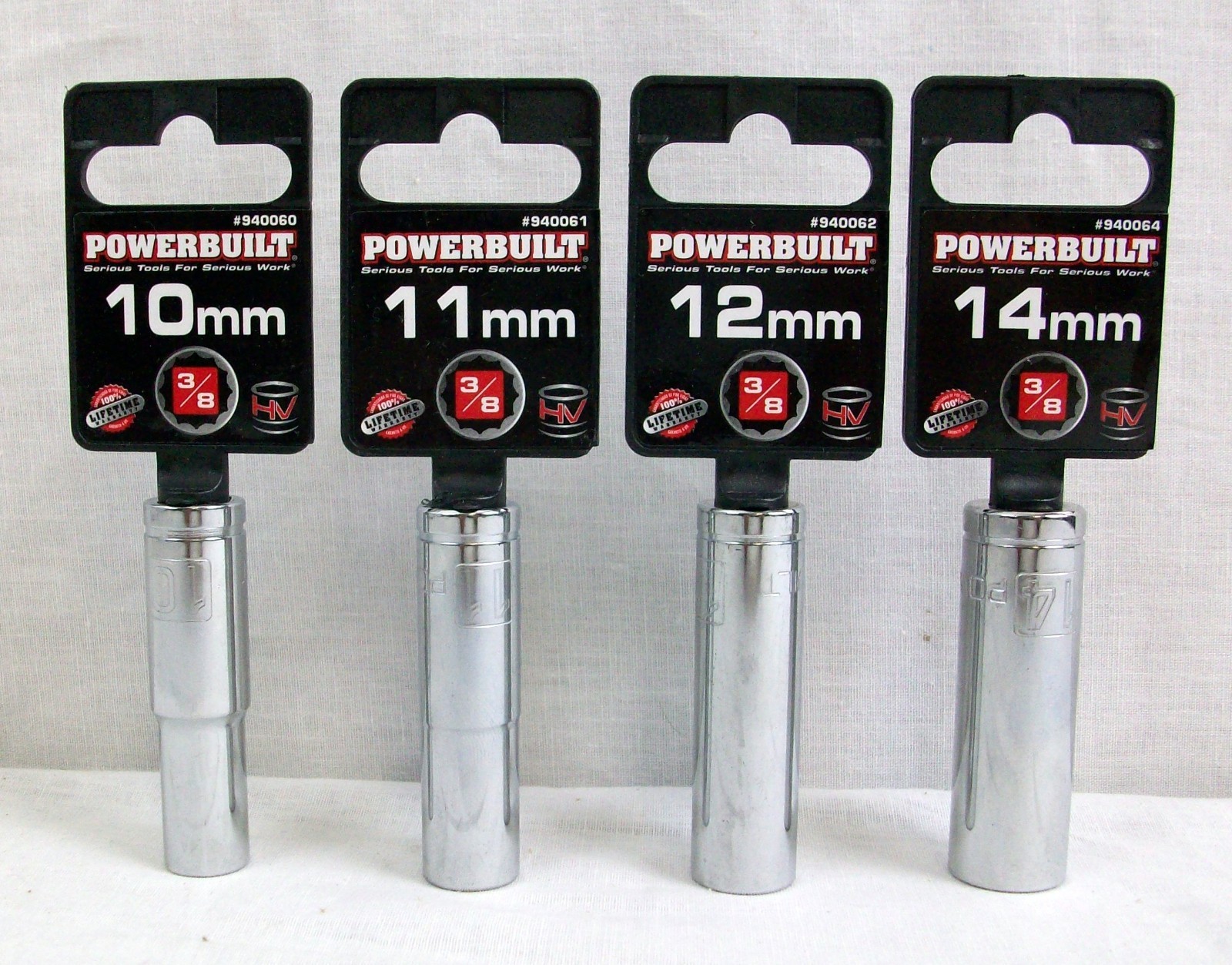 Powerbuilt 3/8 Inch Drive 14 12 11 10 MM Deep Socket 12 Point