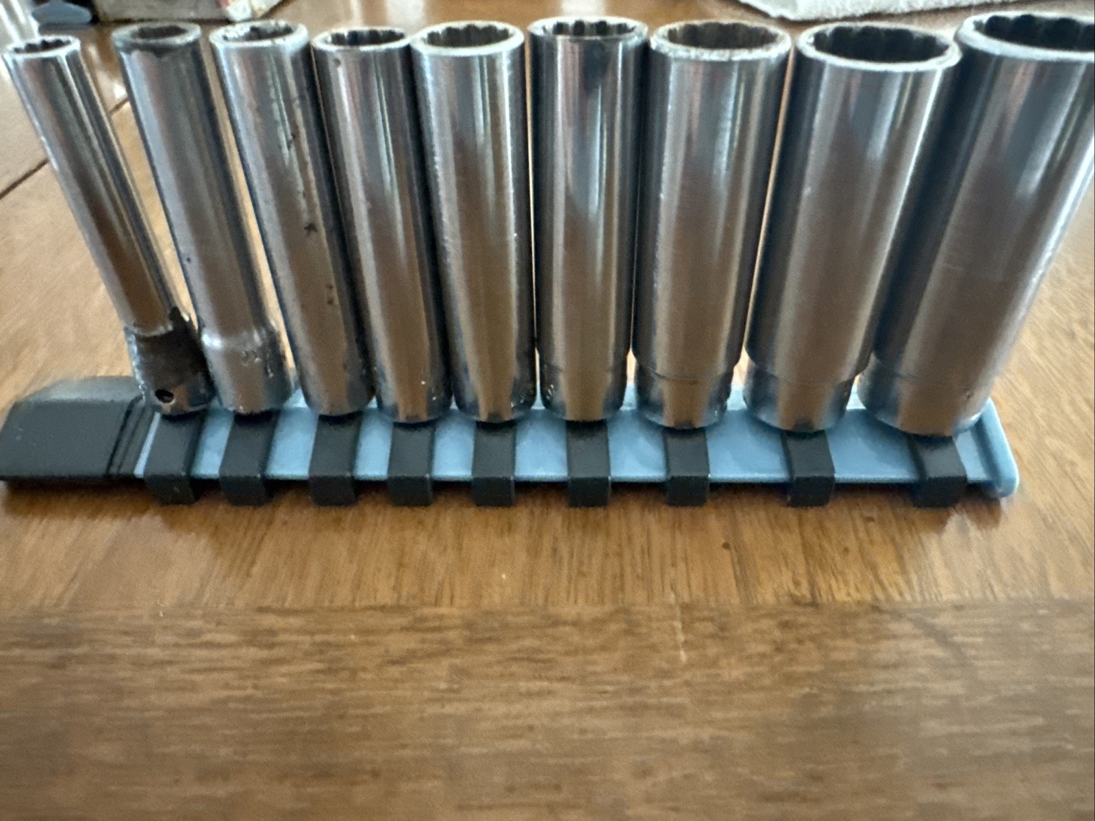 9pc. Snap-on Tools USA 1/4″ Drive SAE Deep 12pt POINT Chrome Socket Set READ!!