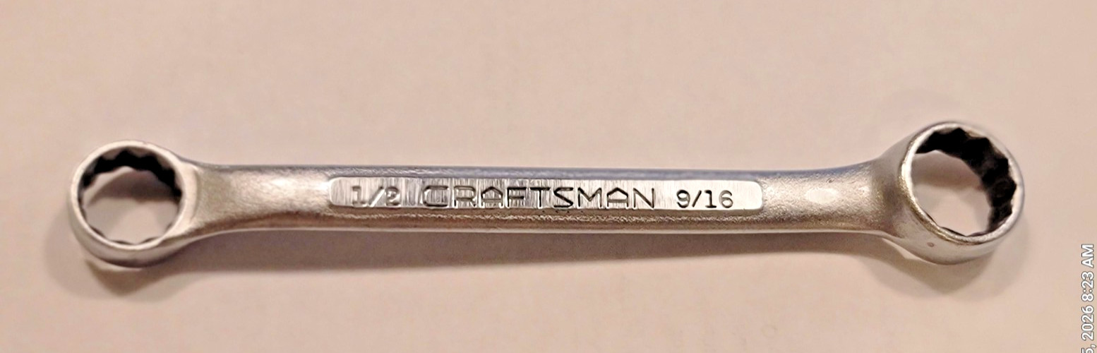 Craftsman -V- Series 1/2″- 9/16″ 12 Point SAE Wrench Offset Box End USA
