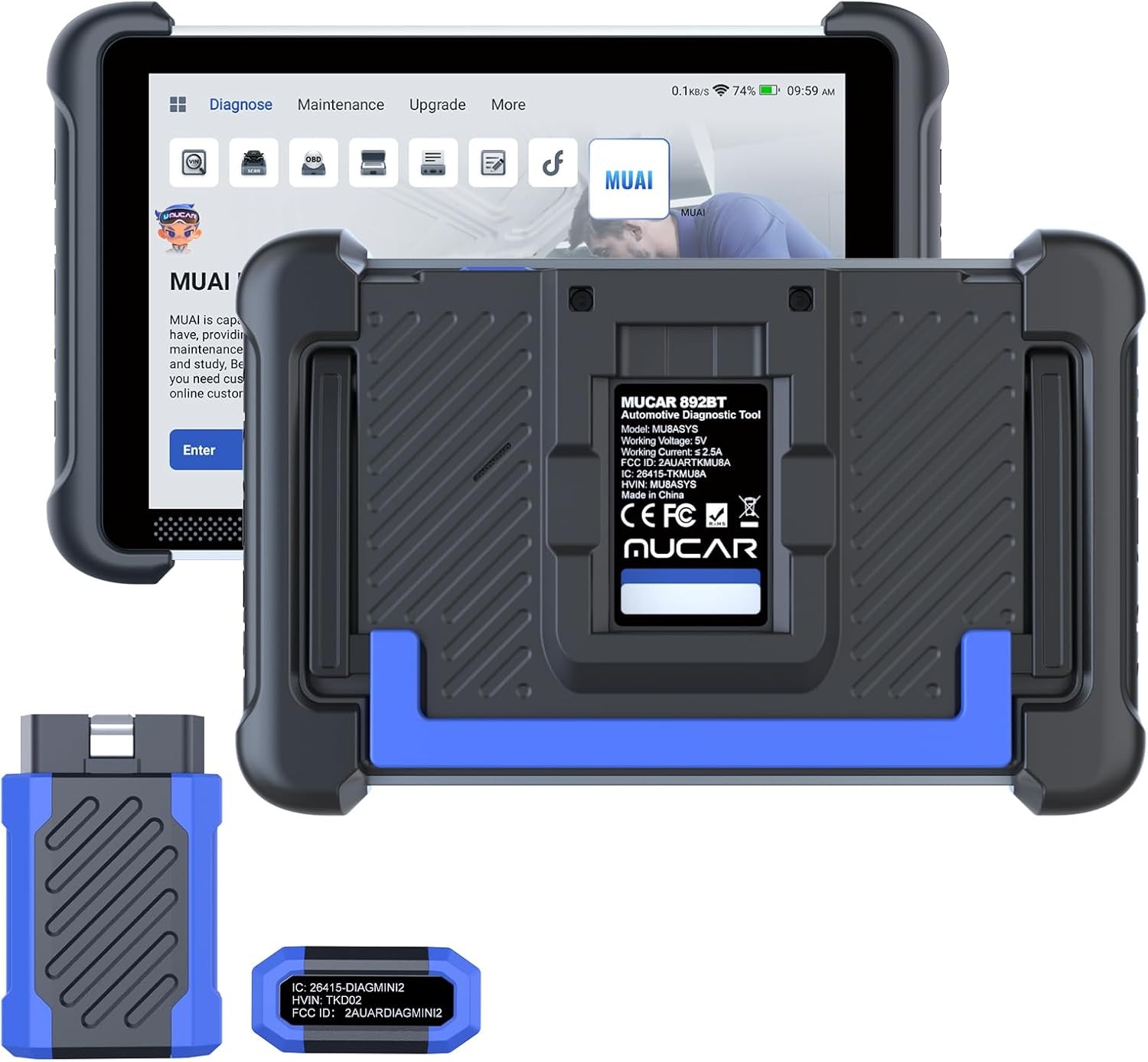 MUCAR 892BT Car System Bidirectional Scanner AI Diagnostic Tool 35+Services FREE