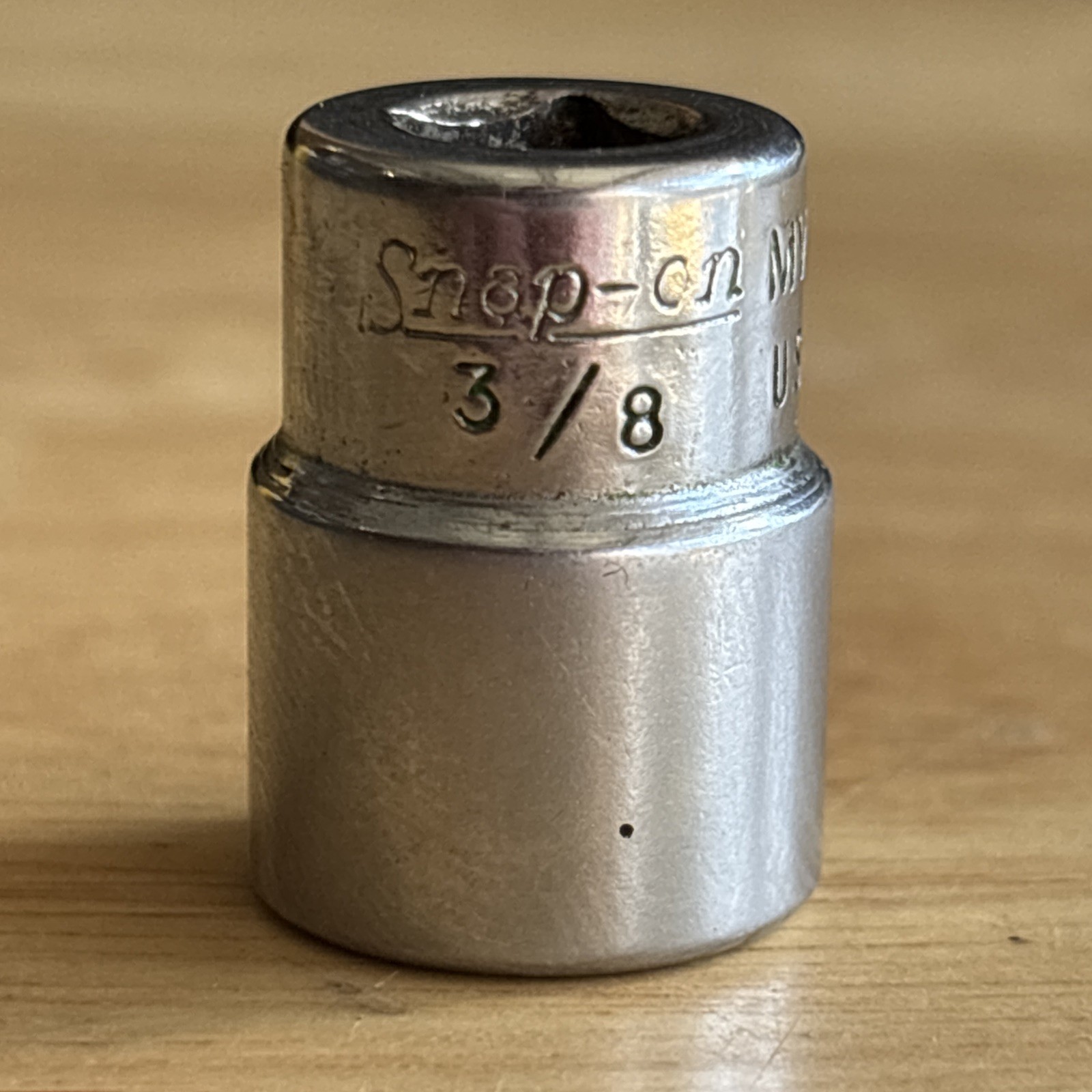 Snap On 3/8″ Shallow Socket 1/4″ Drive Double Square 8 Point MV412 Vtg USA