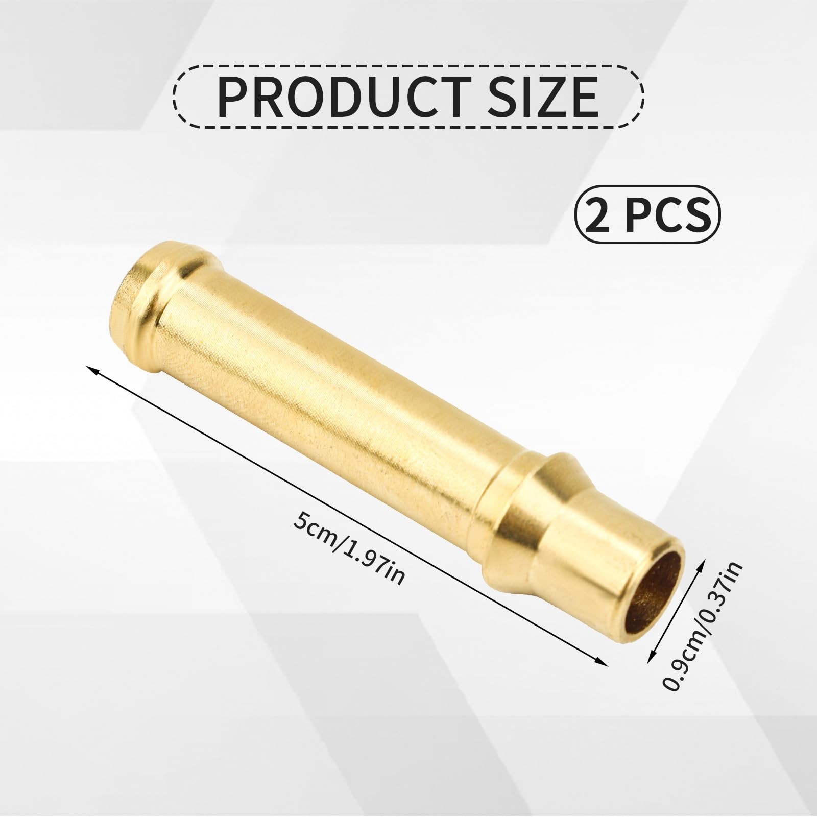 2pcs 397 Transmission Line Fitting, Brass 1.97 inches x 0.39 inches, Gold
