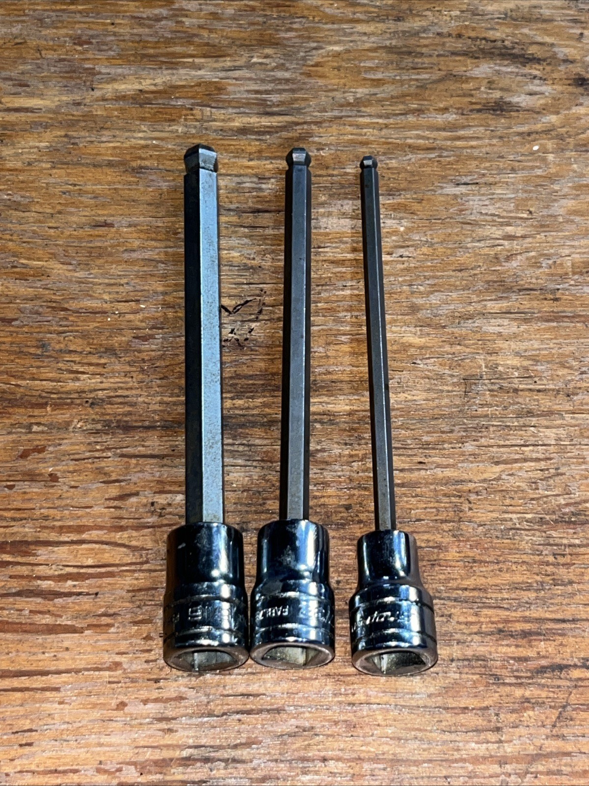 Snap-on FABL 3 Piece Long Ball Hex Allen Socket Driver Set 5/32, 7/32, 5/16