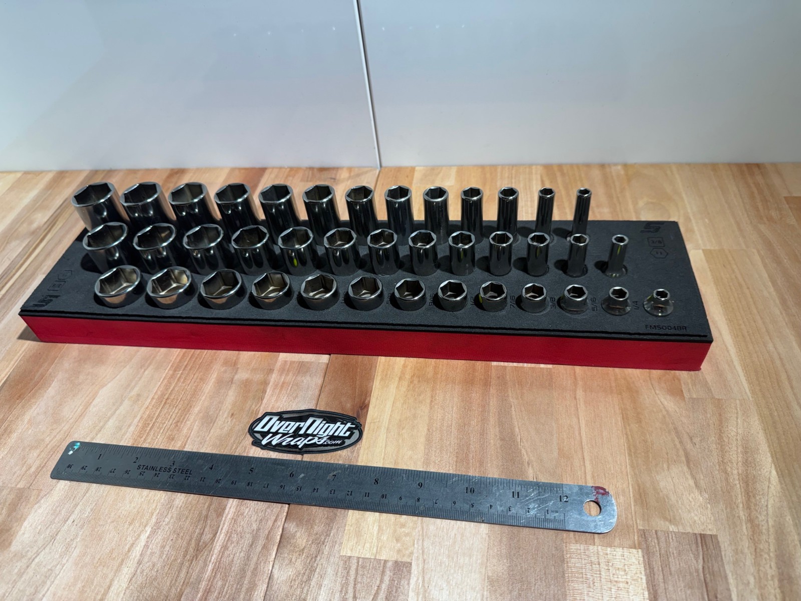 Snap-on 39 pc 3/8” 6-Pt SAE Socket Set (1/4-1″) 239SFSSFR / FMS004BR PRO-FI Foam