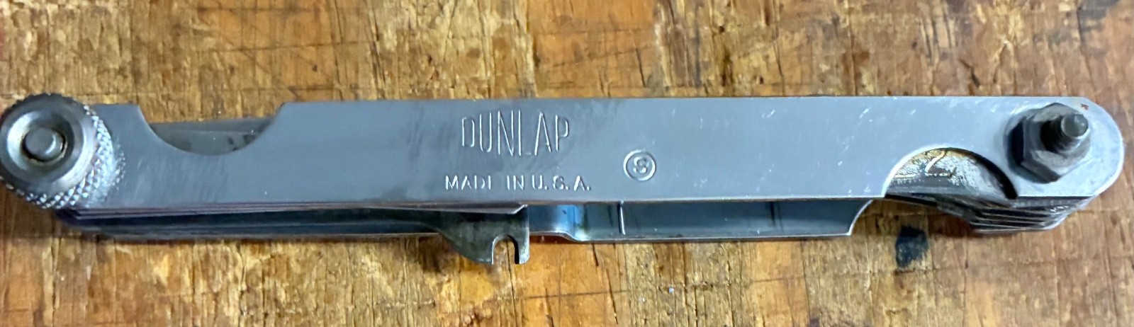 Vintage Dunlap Feeler Gauge & Wire Spark Plug Gap Gauge Made in USA