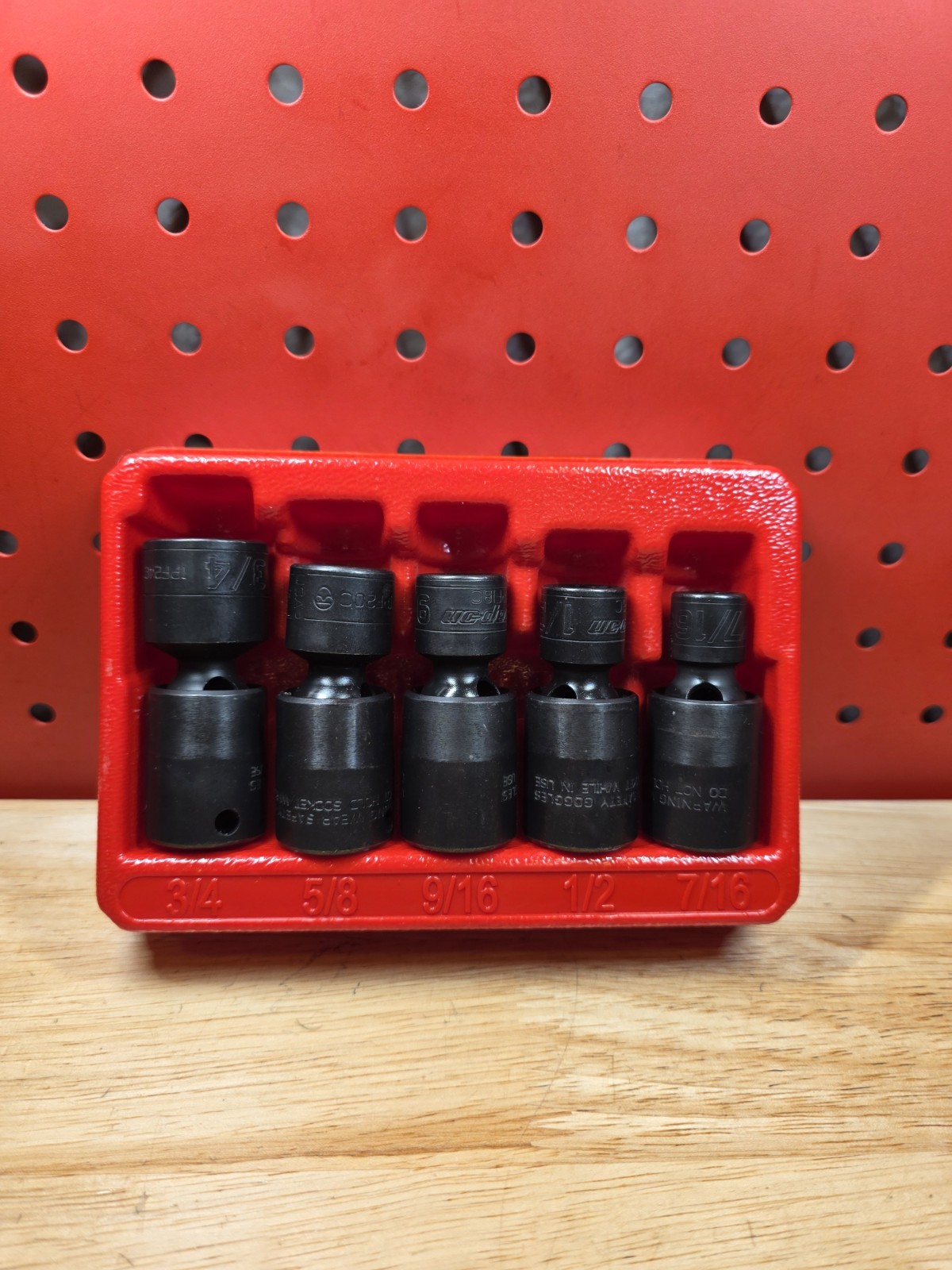Snap-on 205IPF UNUSED 5-Piece 3/8″ Drive 6pt Shallow Impact Swivel Socket Set
