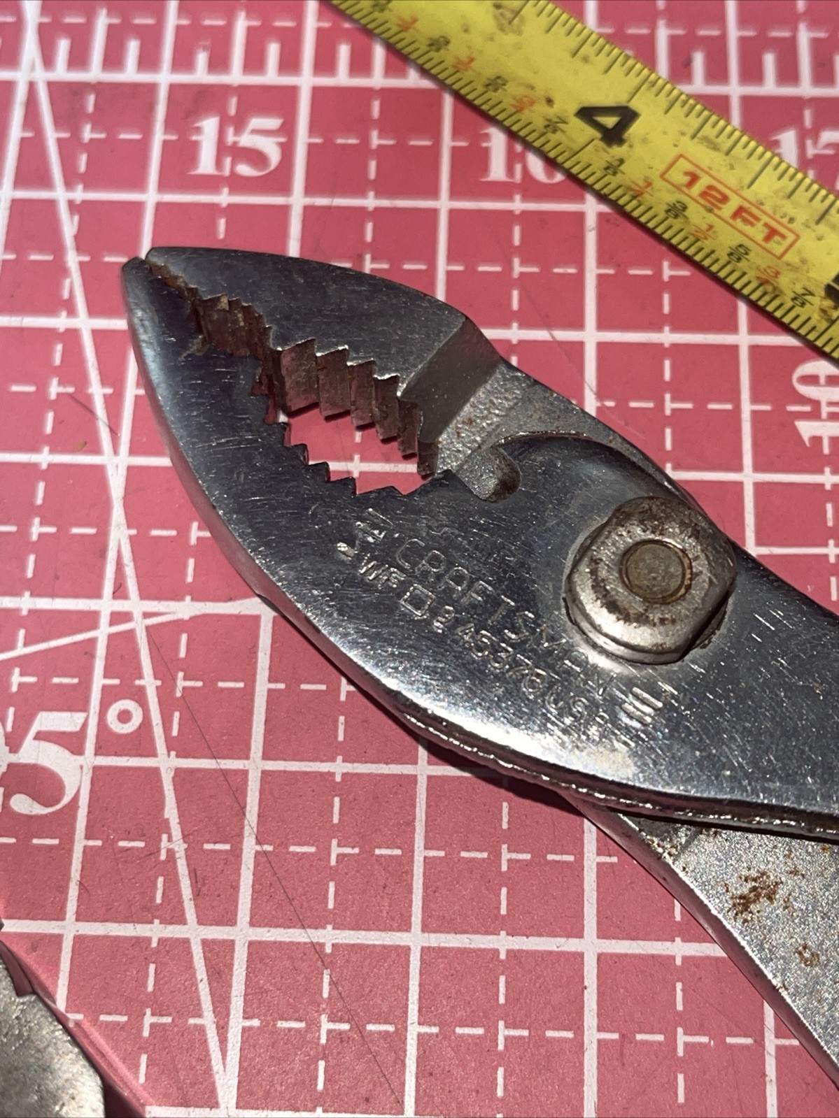 Sears Craftsman USA 45378 45182 Slip Joint & Lineman Pliers Vintage Black Grip