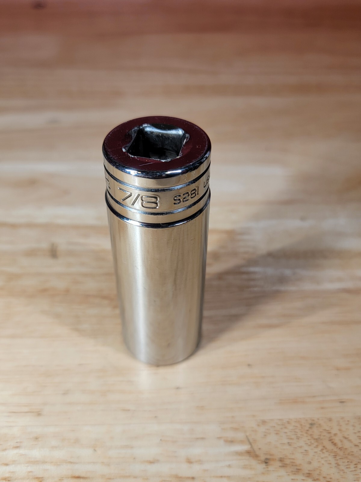 Snap-on Tools S281 7/8″ SAE 1/2″ Drive 12-Point Deep Chrome Socket