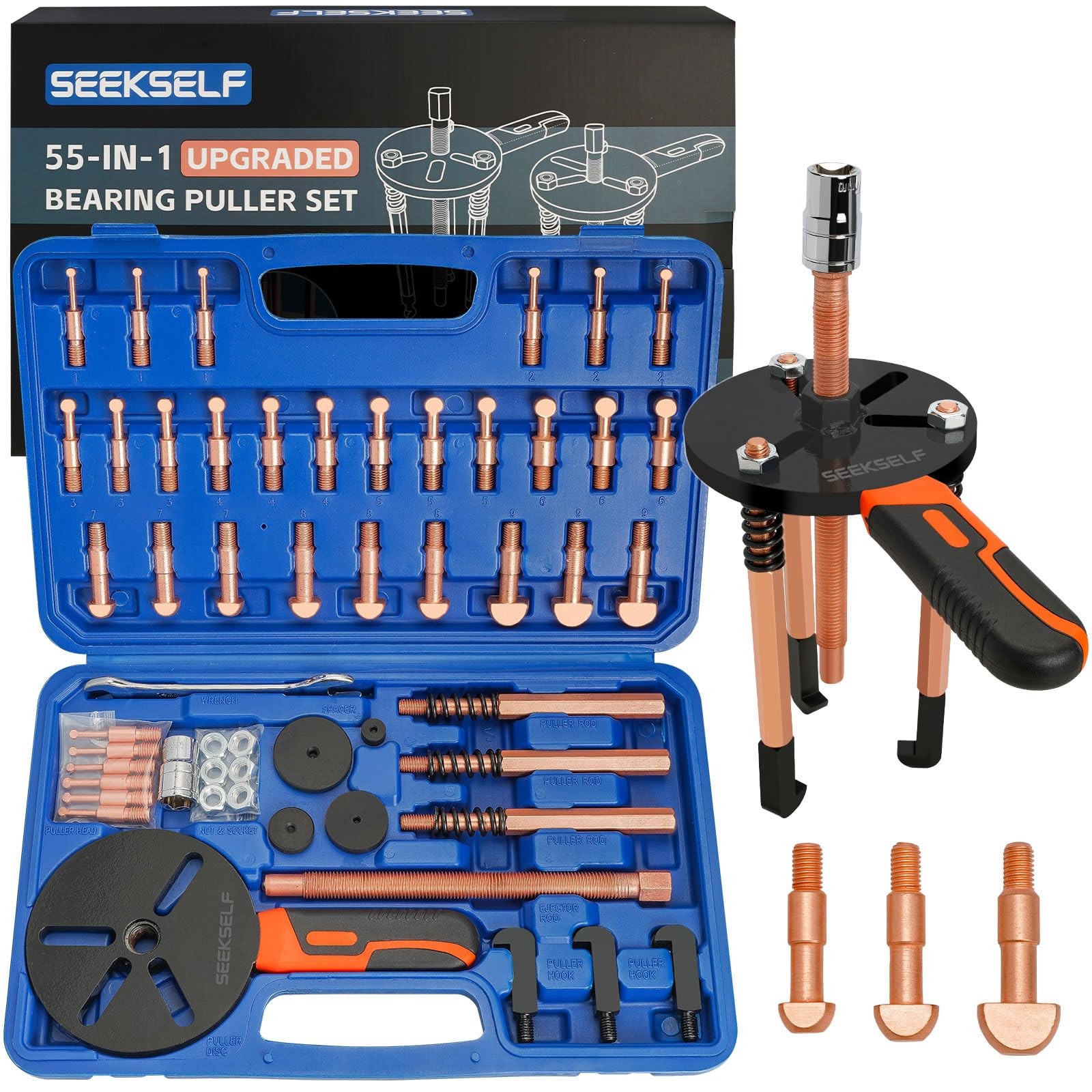 SEEKSELF 55-in-1 Bearing Puller Kit, Blind Hole Set, Inner…