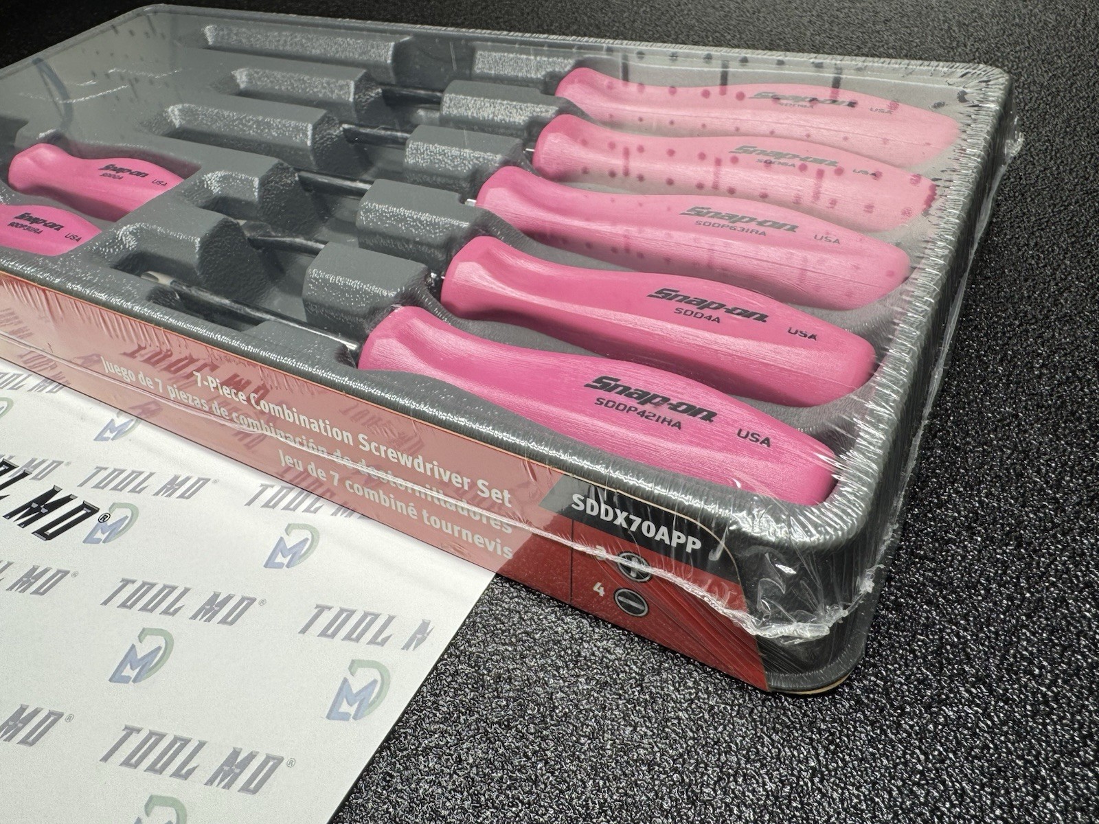 Snap-on Tools USA NEW 7-Piece PEARL PINK Combination Screwdriver Set SDDX70A