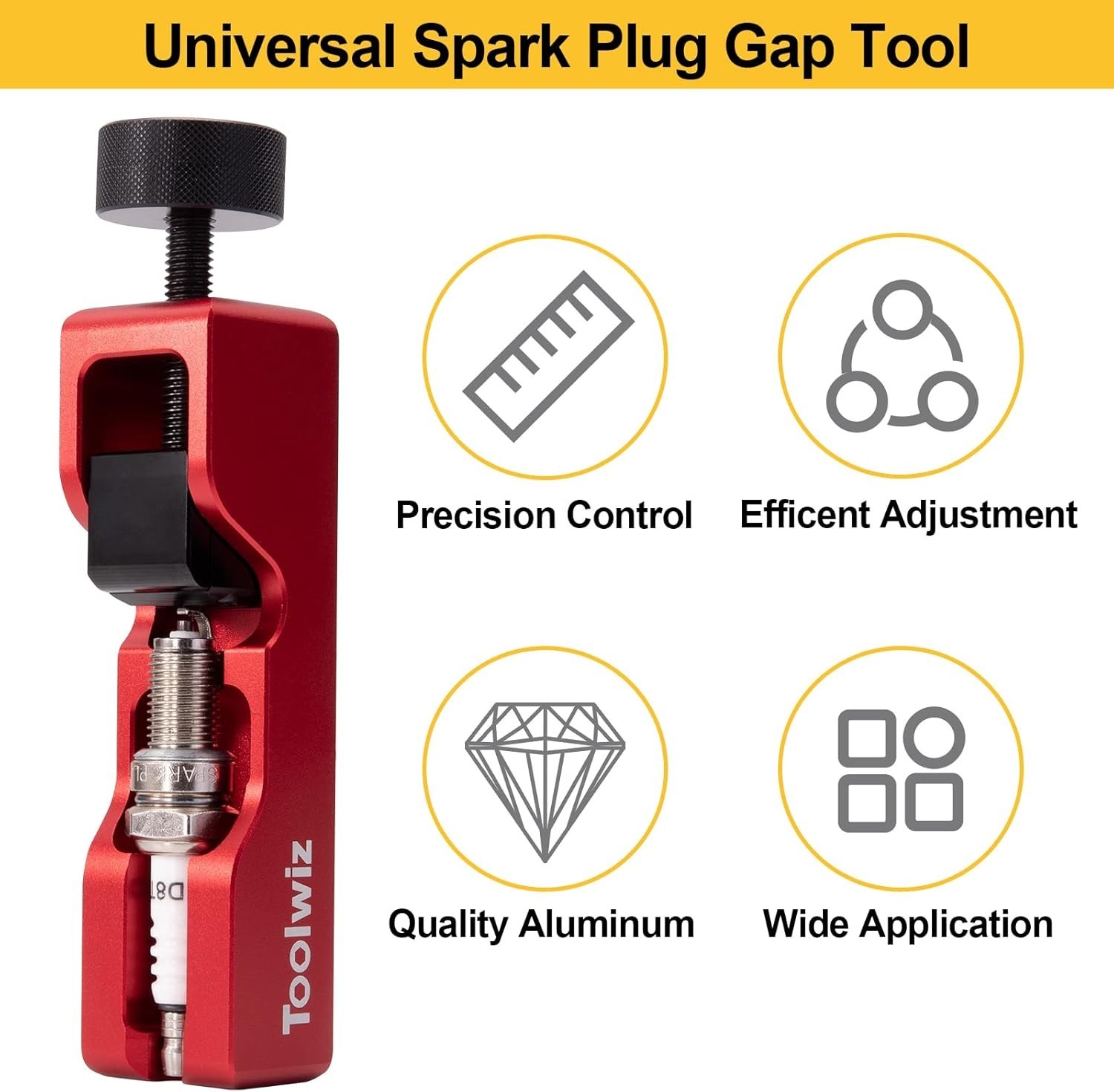 Compact Spark Plug Gap Tool with 32-Blade Feeler Gauge for Precise Adjustment