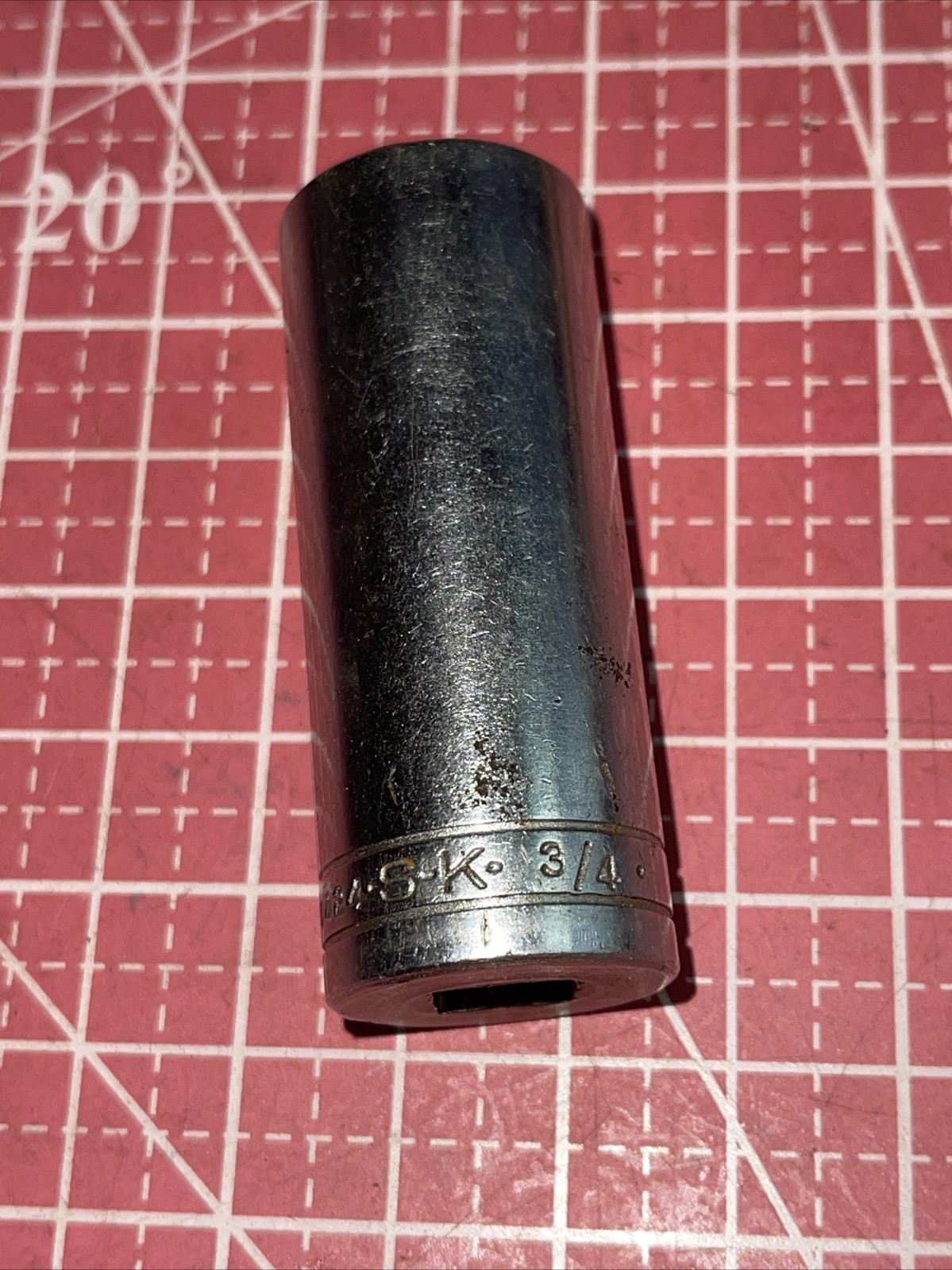 S-K USA 40424 3/4 In SAE 3/8 Drive 6 Point Deep Socket Vintage SK 3/8” 3/4”