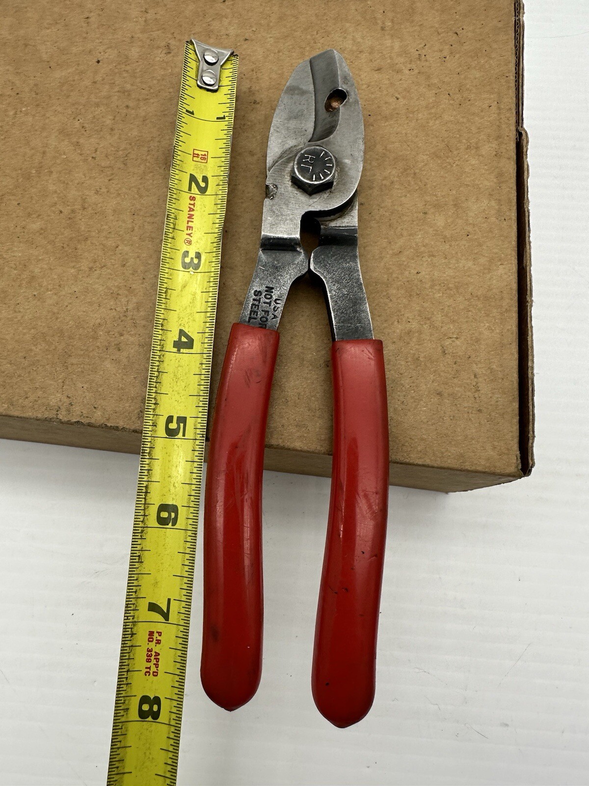 Vintage Tools USA Soft Metal Cable Cutters 8”Long Pliers Not For Steel