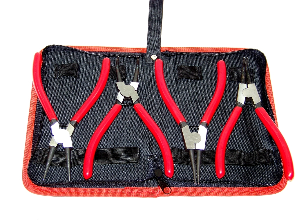 4 pcs 7″ heavy duty Circlip Plier Snap Ring Plier External Internal with Pouch
