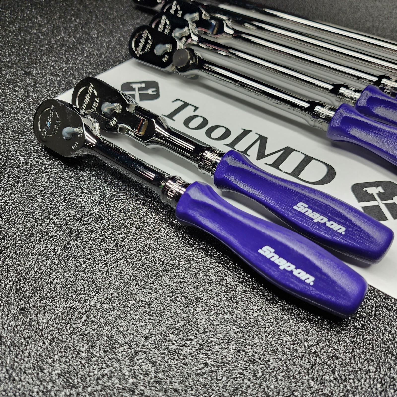 Snap-on Tools NEW 7pc DARK PURPLE Hard Handle 3/8″ Drive Fixed Flex Ratchet Set