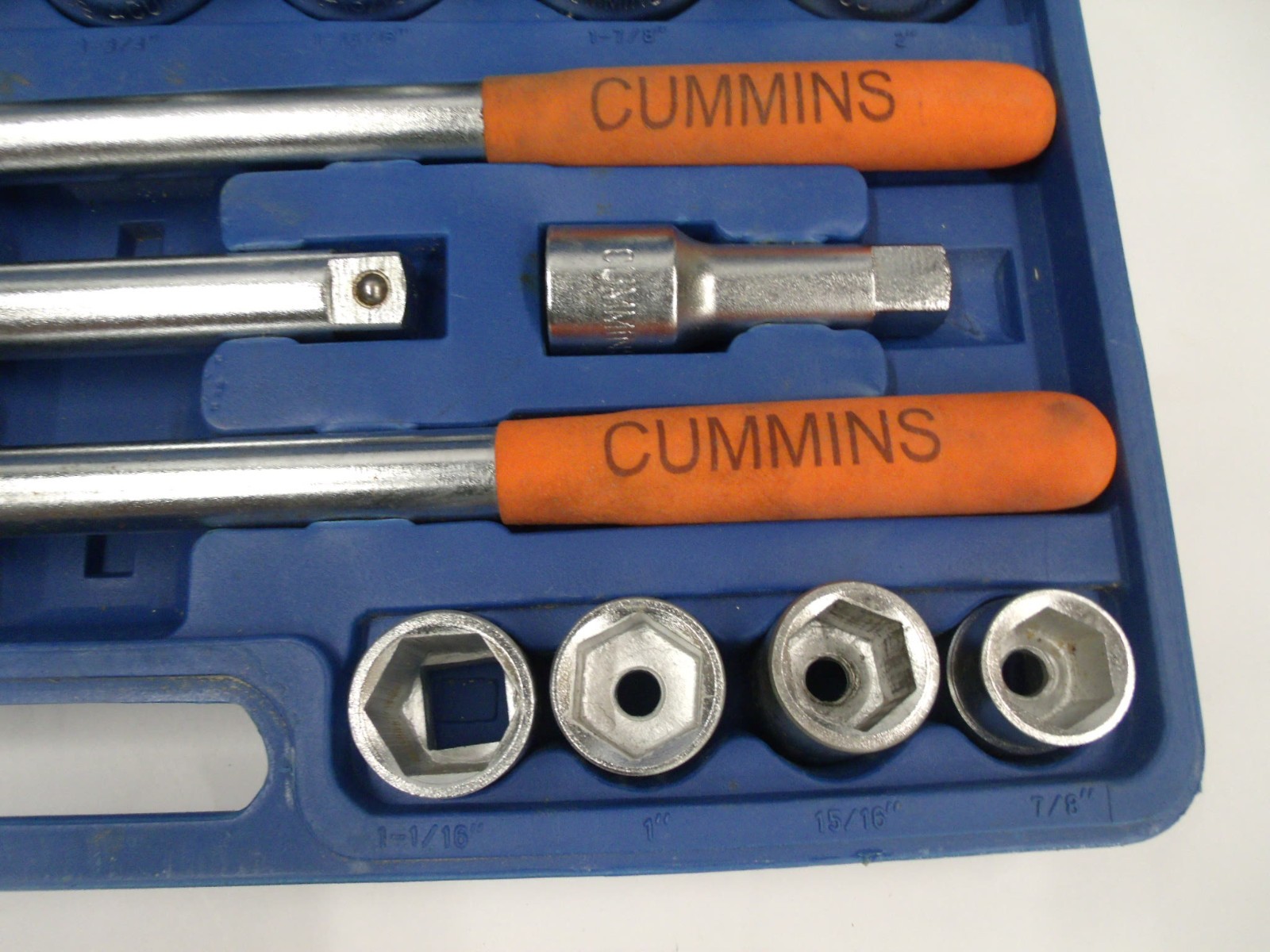 20 piece Cummins 1/2” Drive 6 Point Sae Socket Set w/ Ratchet, Bar & Extensions