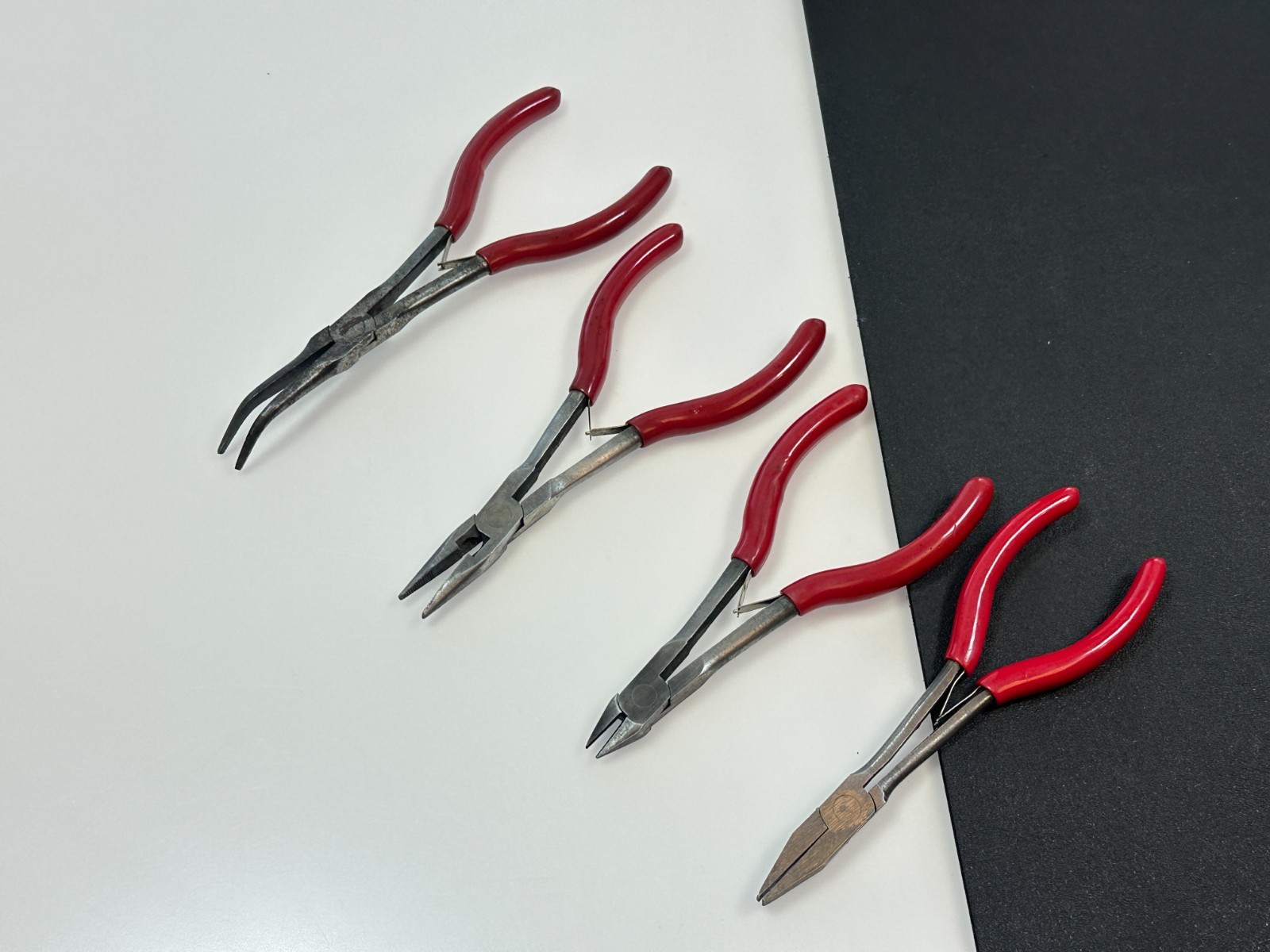 MAC Tools 4pc 6” Mini Precision Long Reach Pliers Cutters Set, Red Grip